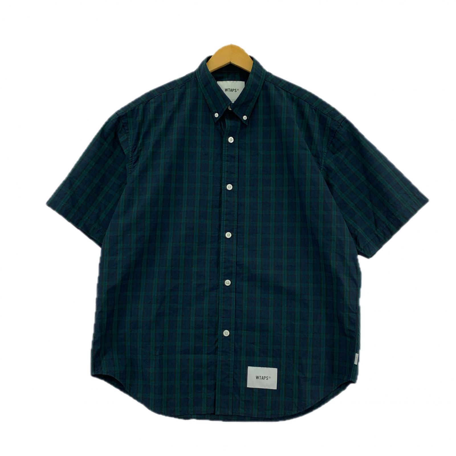 半袖シャツ Cotton. Broadcloth. Textile Green グリーン