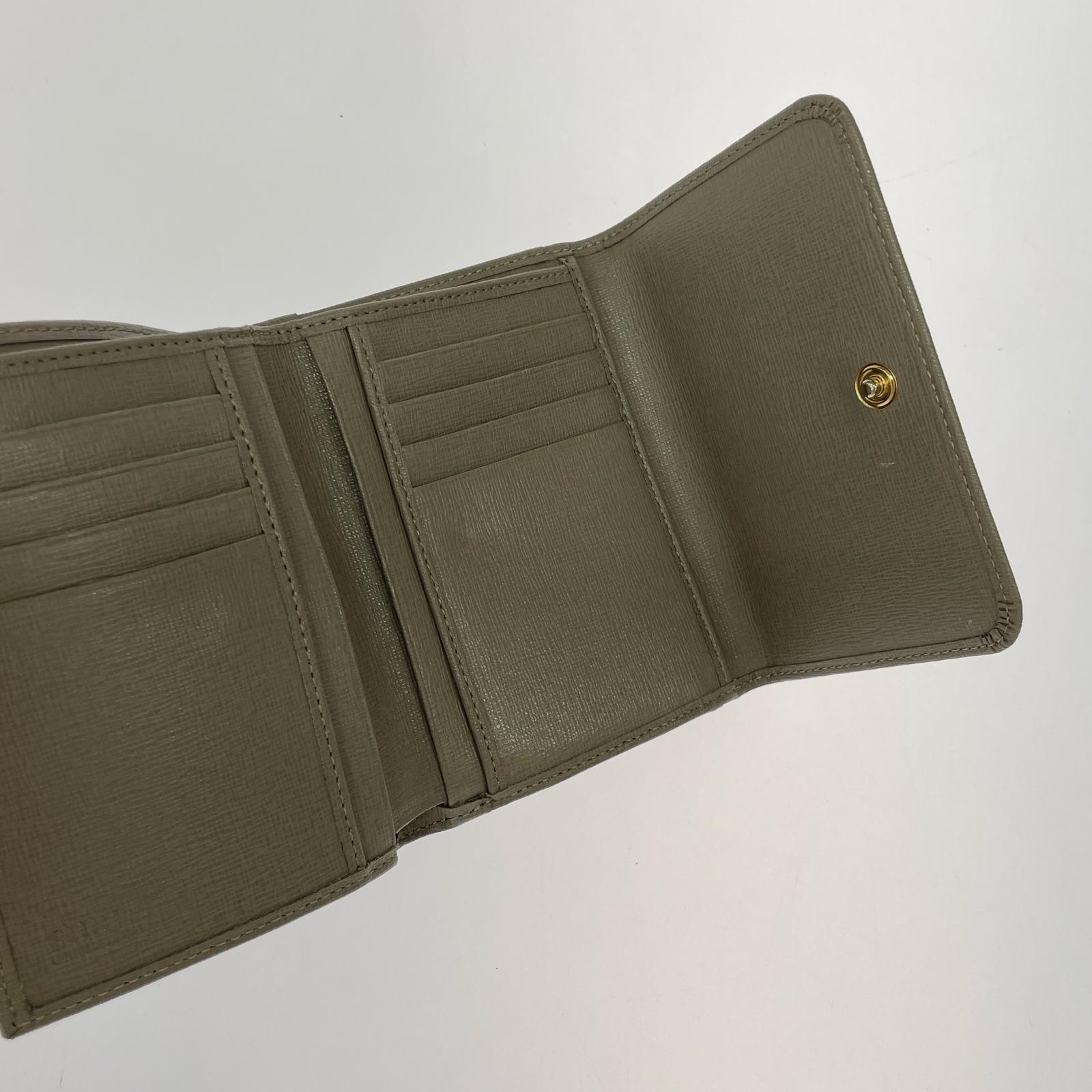 コンパクトウォレット 三つ折り財布 グレー グレー