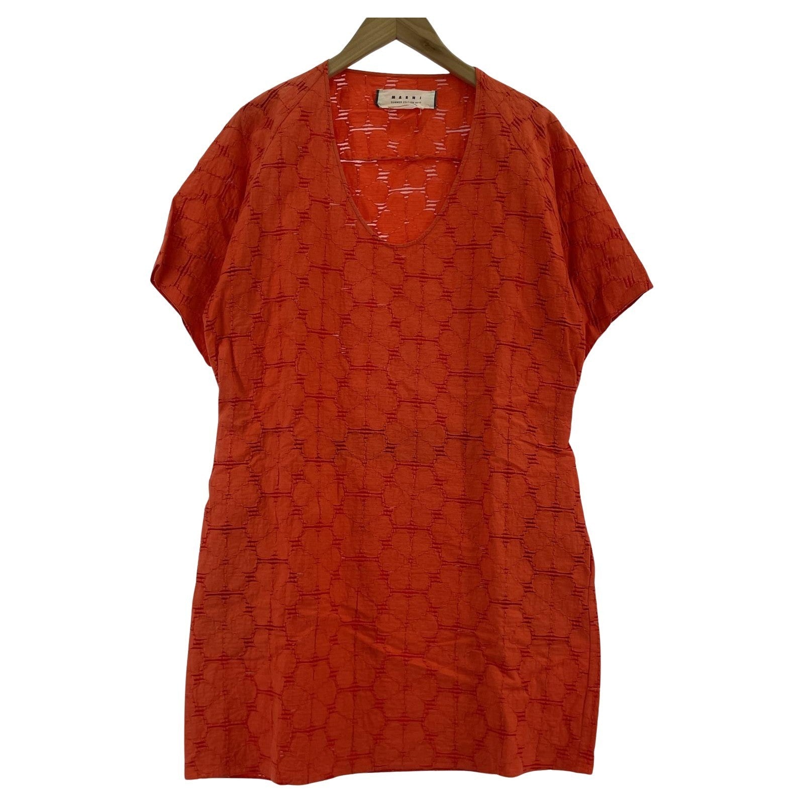 ワンピース MARNI フラワーカッティングS/Sワンピース オレンジ オレンジ