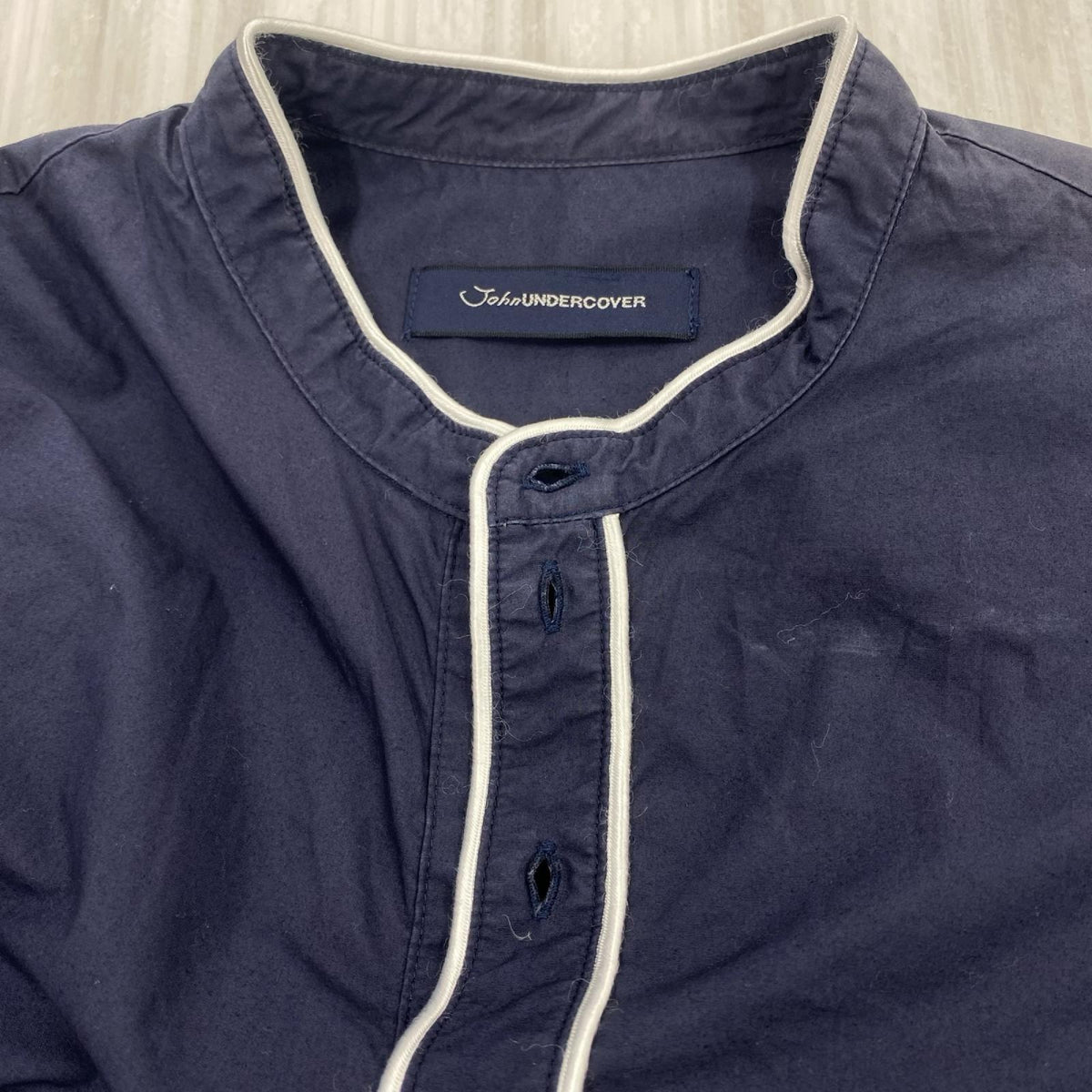 長袖シャツ JohnUNDERCOVER プルオーバーパジャマシャツ 紺 (2) 2 ネイビー