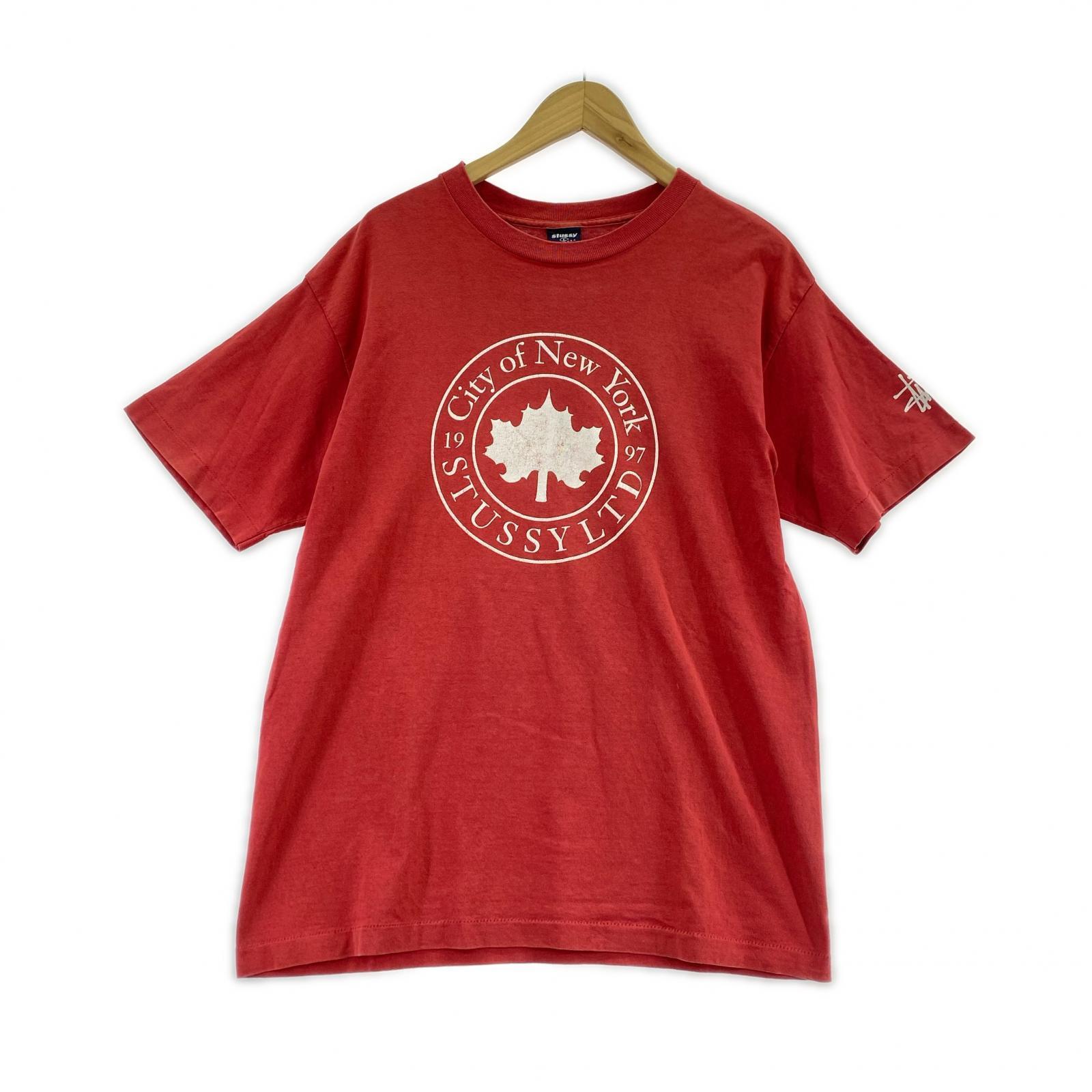 半袖Tシャツ 90s old stussy NYチャプト限定Tee L L レッド