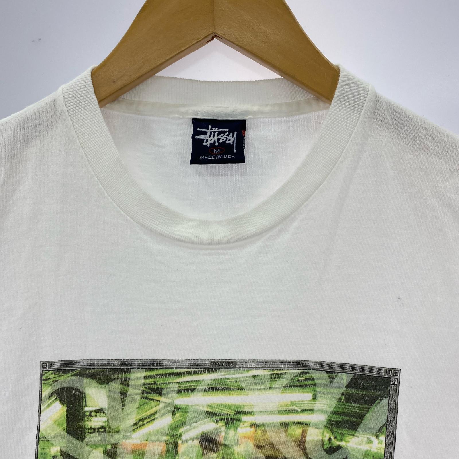 半袖Tシャツ 90s old stussy×HAZE ロゴTee 白 M M ホワイト