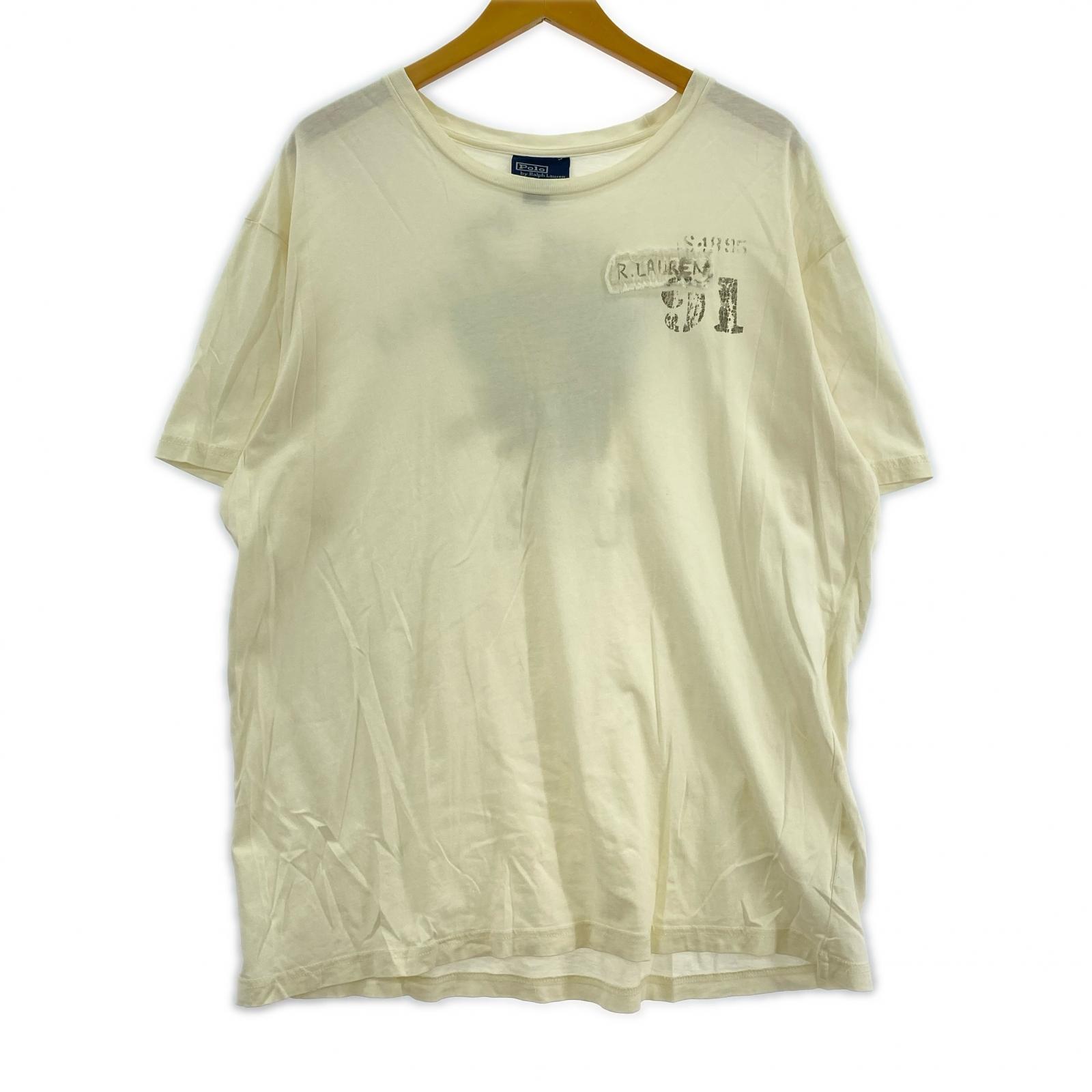 半袖Tシャツ ステンシル バックプリント 虎 (L) L ホワイト