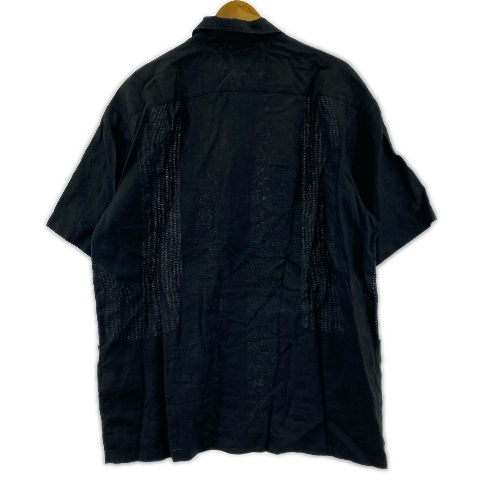 半袖シャツ Supreme 24SS Mesh Panel Linen S/S Shirt 黒 (L) L ブラック
