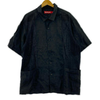 半袖シャツ Supreme 24SS Mesh Panel Linen S/S Shirt 黒 (L) L ブラック