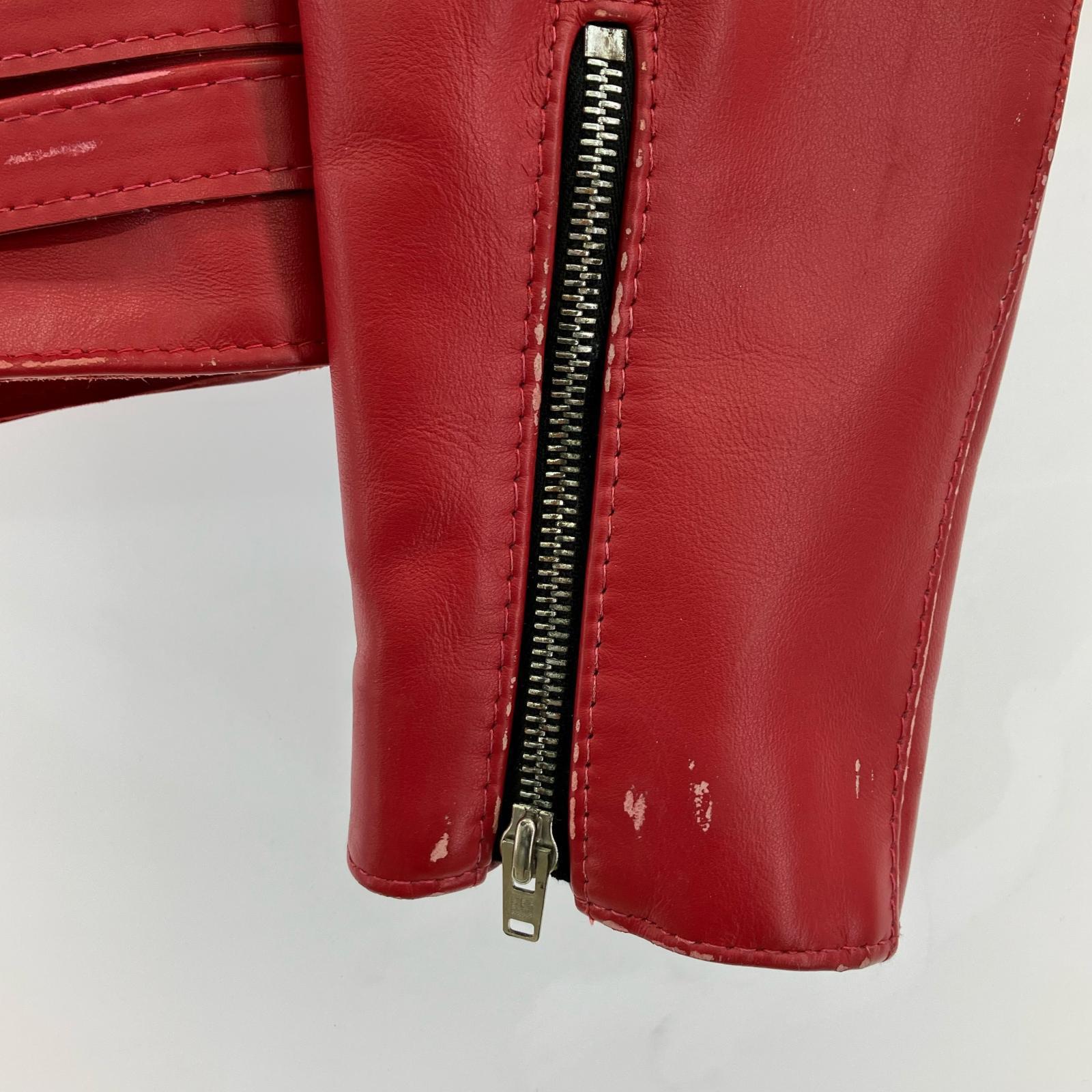 レザージャケット ×COMME des GARCONS ライトニング 40 40 レッド