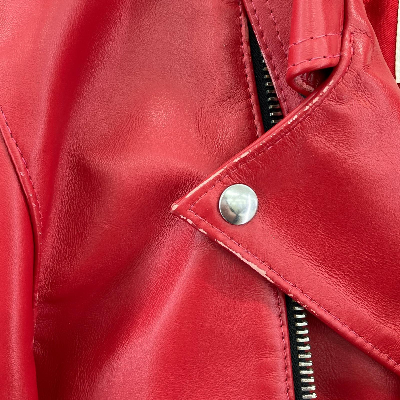 レザージャケット ×COMME des GARCONS ライトニング 40 40 レッド