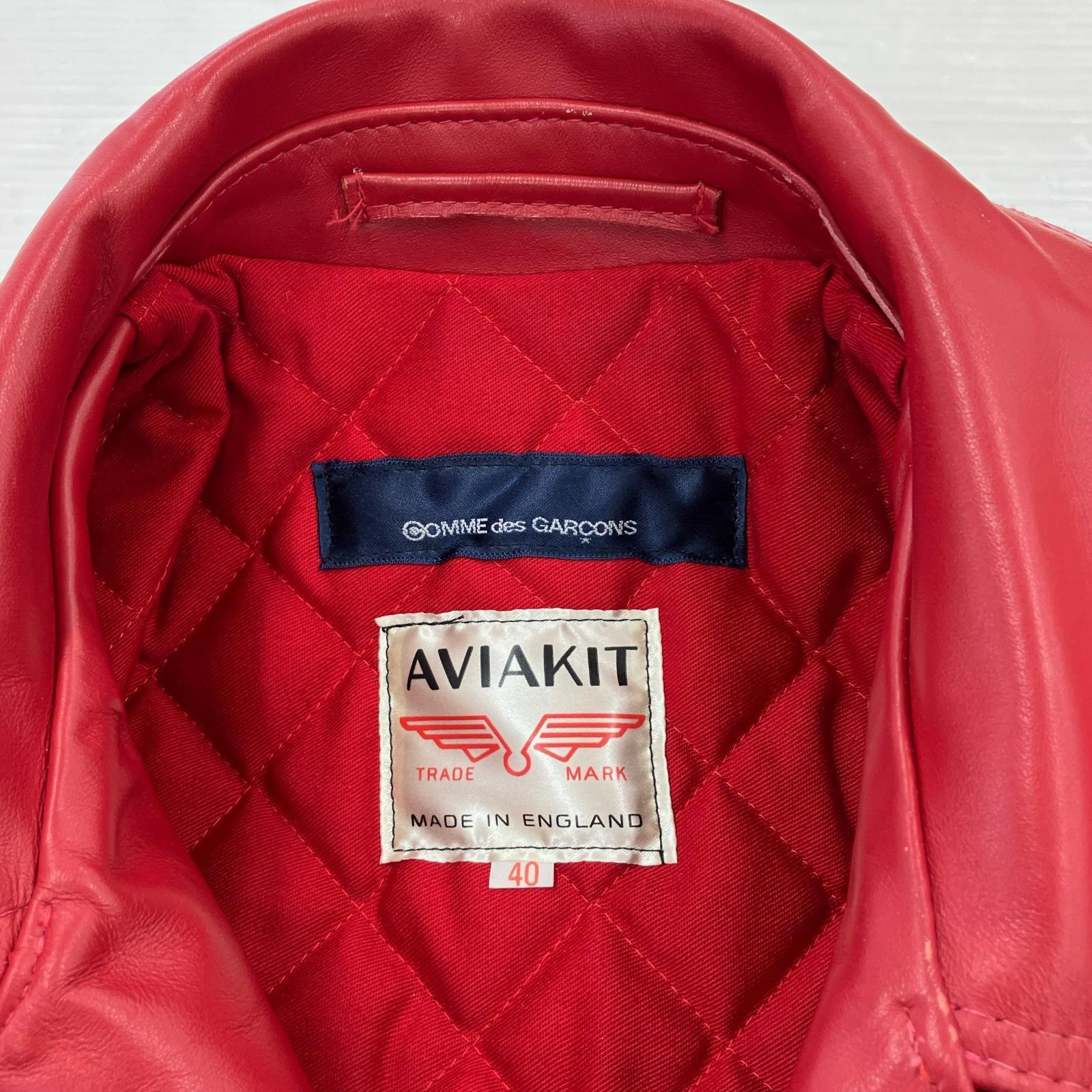 レザージャケット ×COMME des GARCONS ライトニング 40 40 レッド