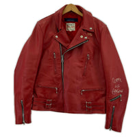 レザージャケット ×COMME des GARCONS ライトニング 40 40 レッド