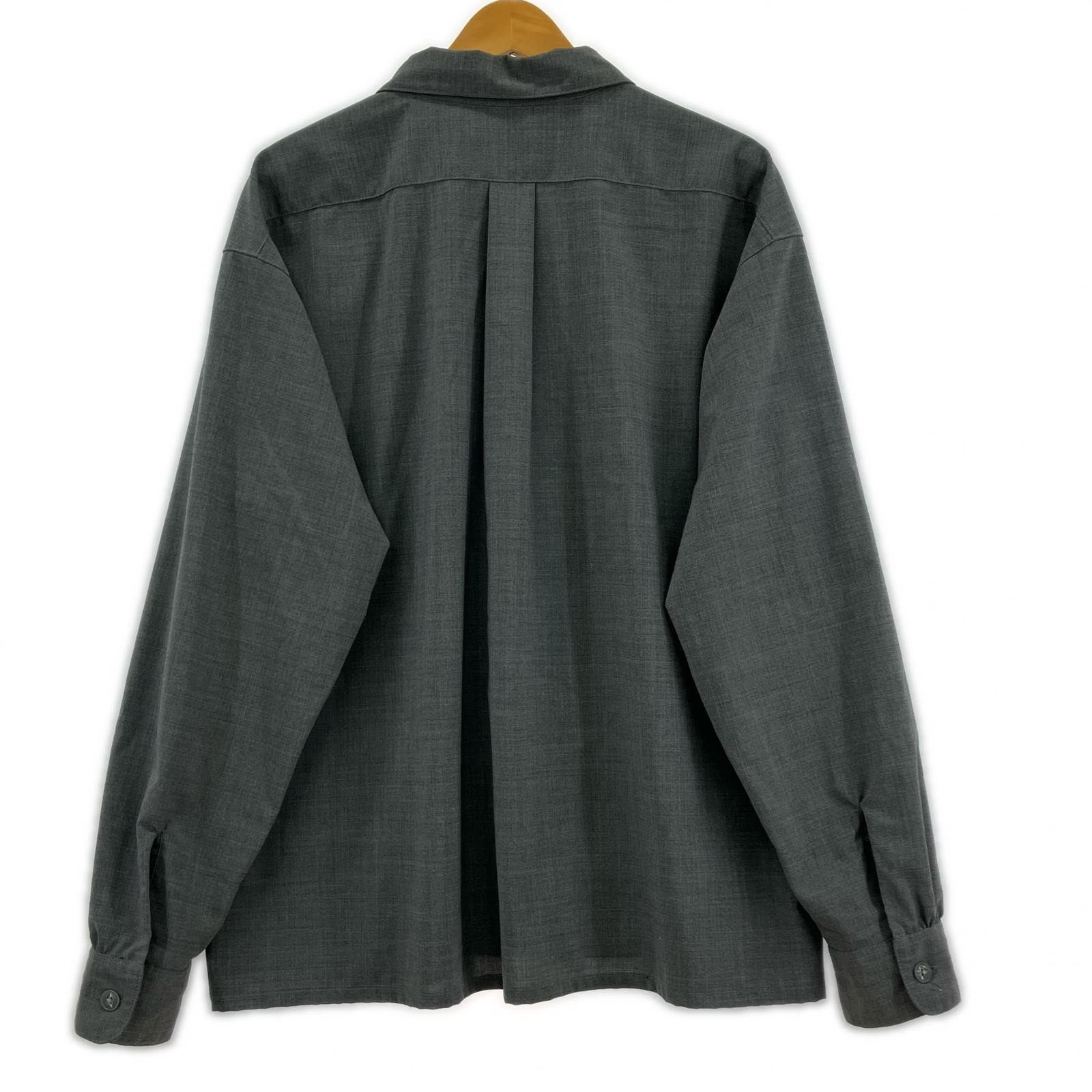 長袖シャツ 開襟シャツ グレー M M グレー