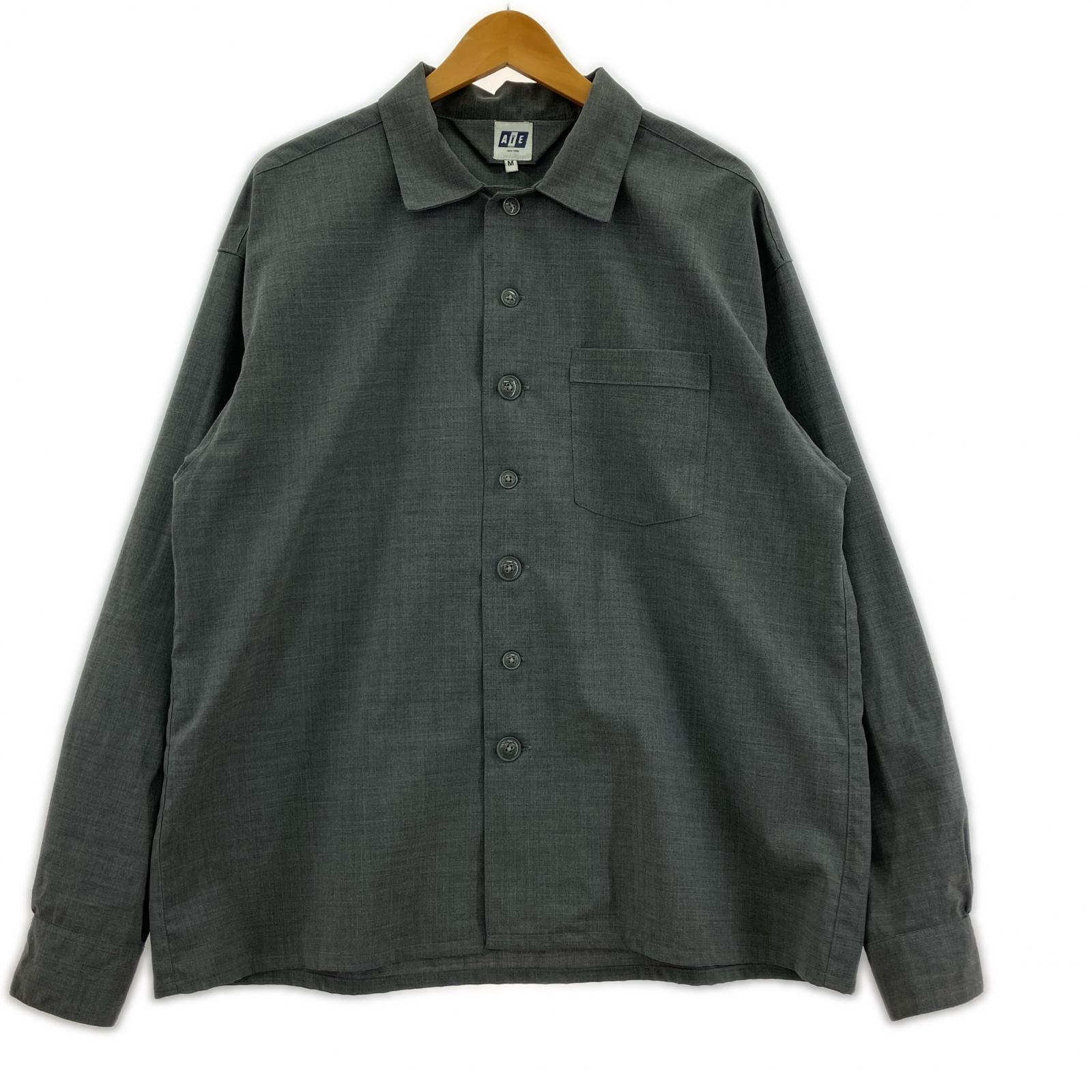 長袖シャツ 開襟シャツ グレー M M グレー