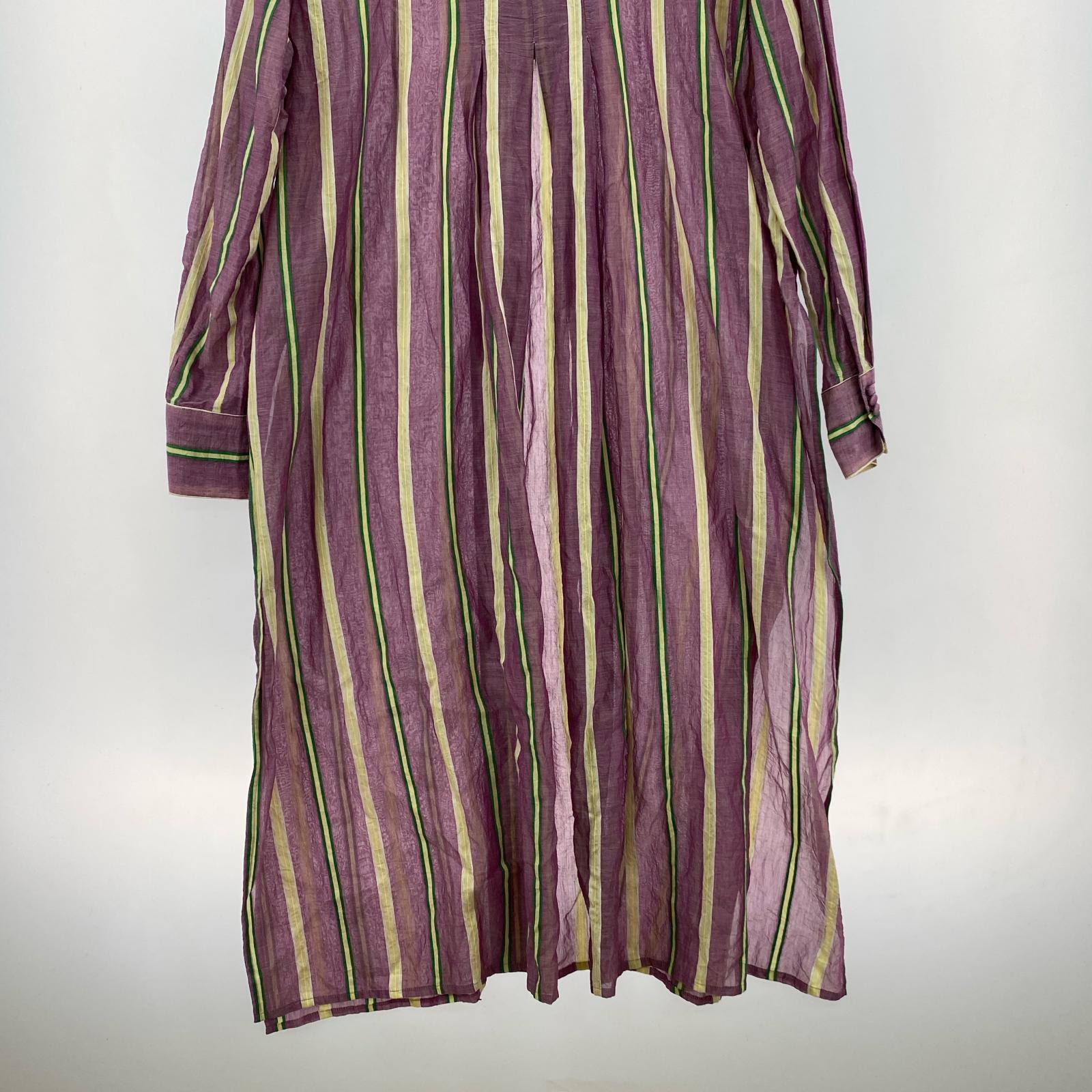 ワンピース Sheer Stripe Gown/パープル 38