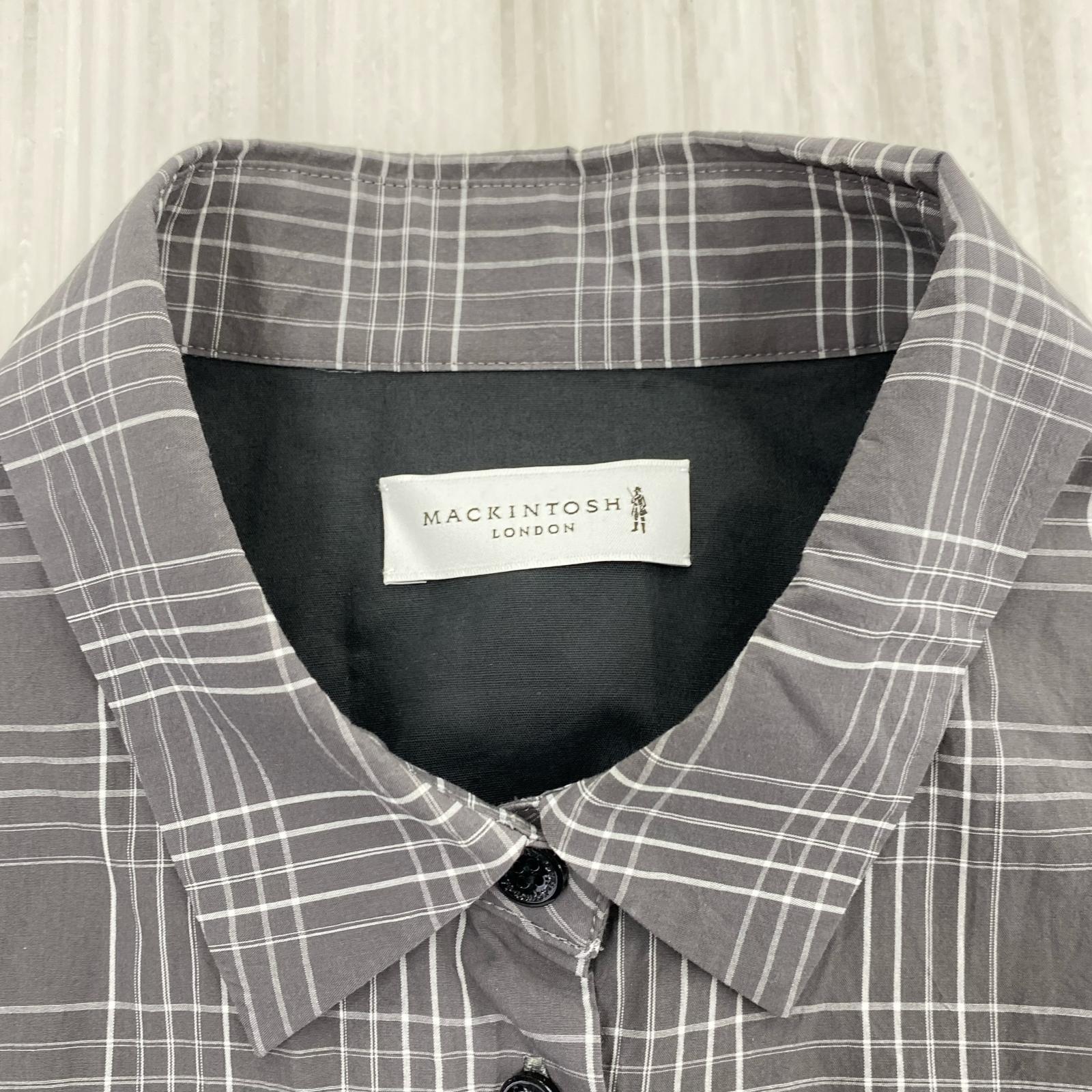ワンピース MACKINTOSH LONDON ラインチェックコットンワンピース 38 グレー