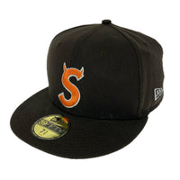 キャップ NEW ERA Sロゴ ツノ ブラウン