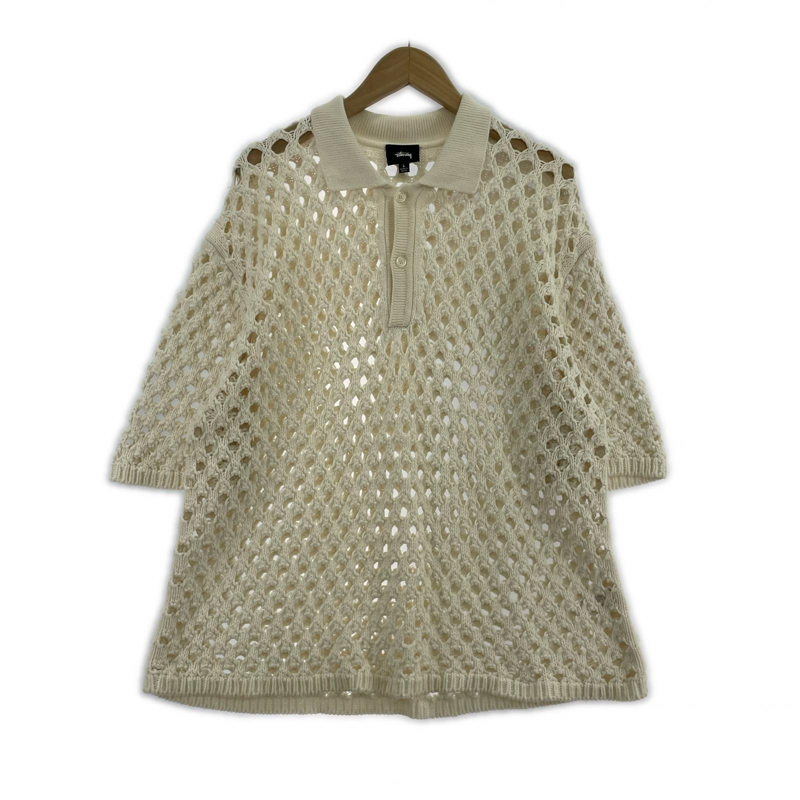 ポロシャツ BIG MESH POLO SWEATER (L) L ホワイト