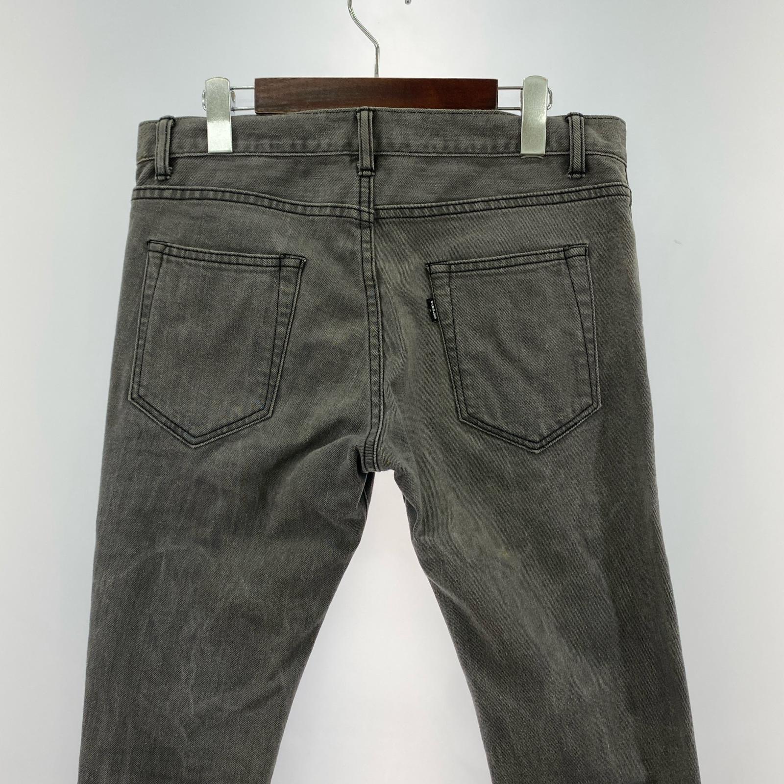 パンツ クラッシュ加工スキニーパンツ/黒 M ブラック