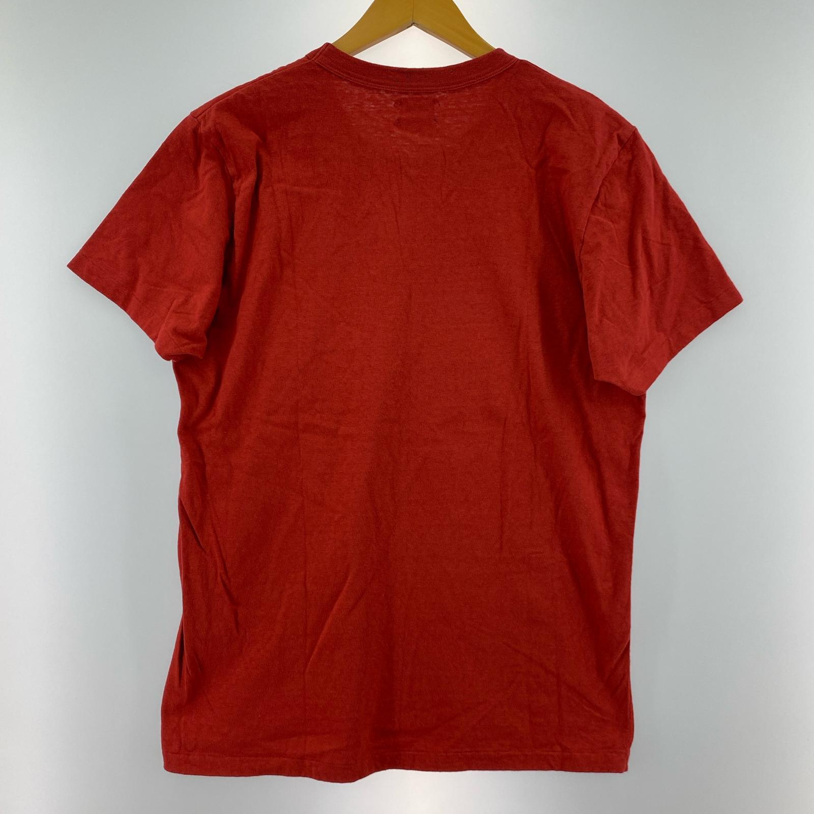 半袖Tシャツ プリントカットソー/赤 L レッド