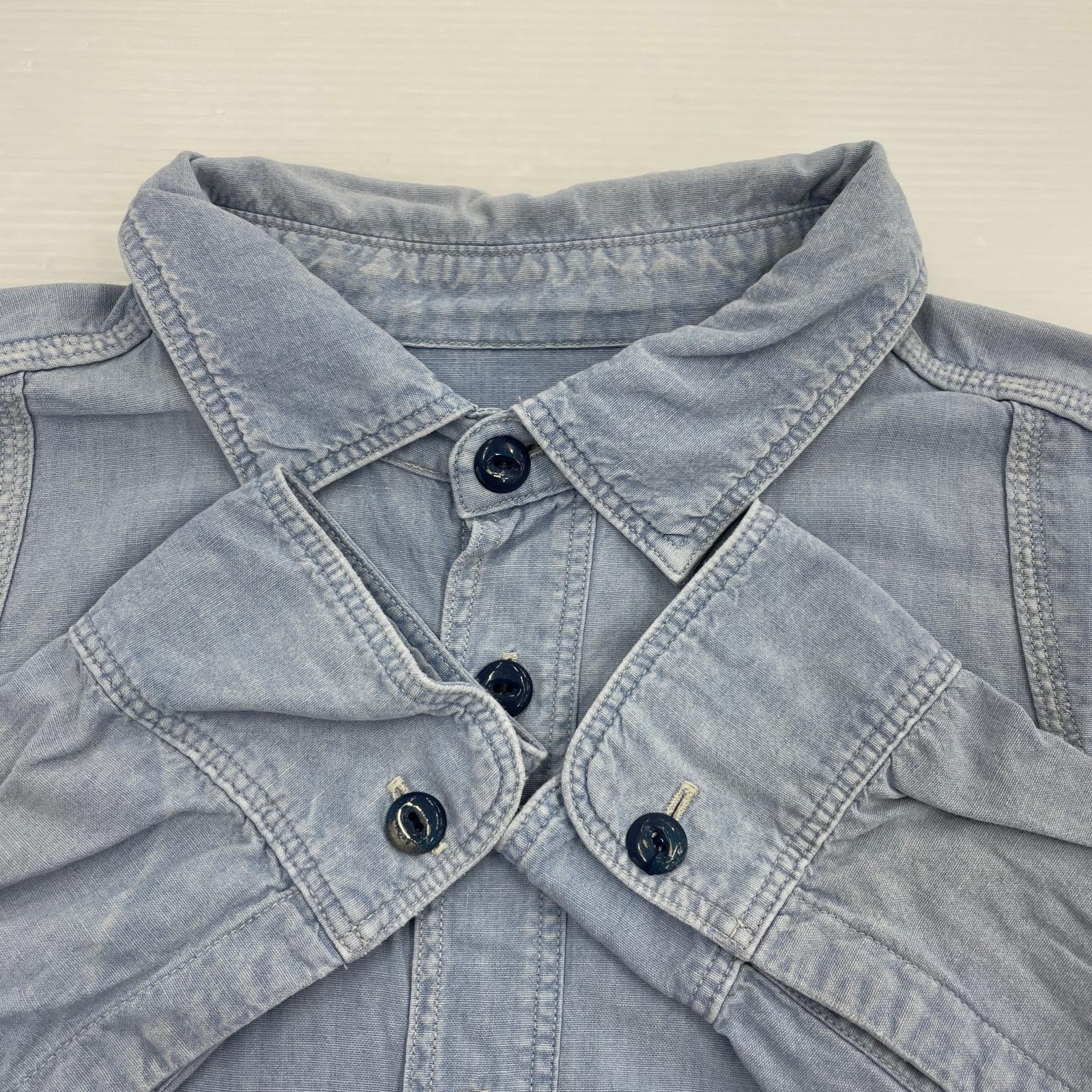 長袖シャツ Chambray Mojito Man Damaged Work Shirts M