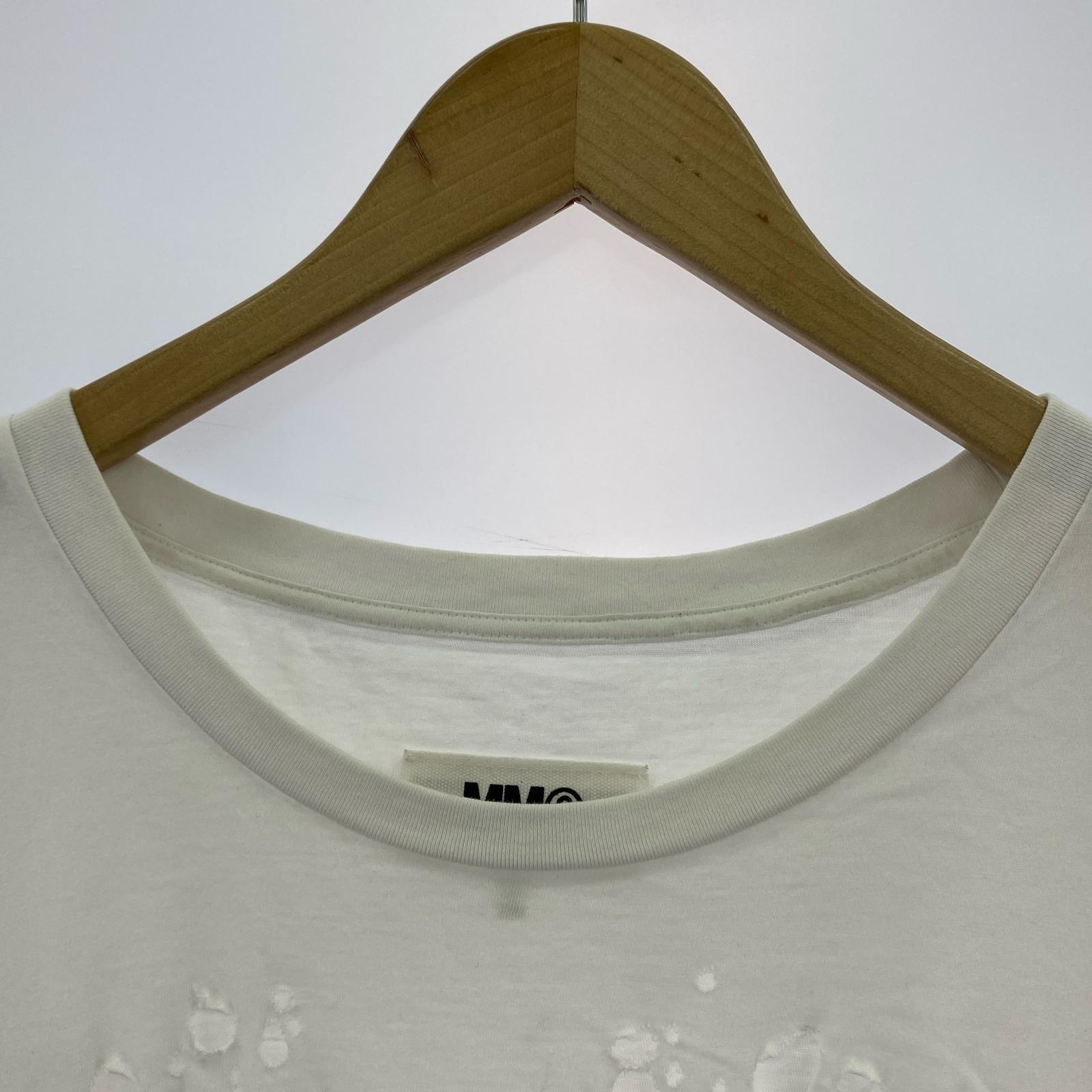 半袖Tシャツ デストロイ加工 カレンダーロゴTee XL ホワイト