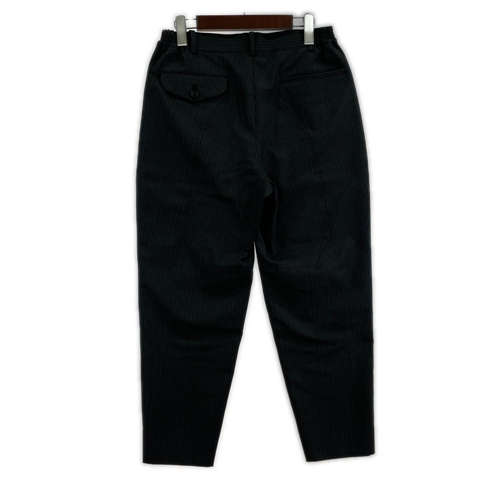 パンツ COMME des GARCONS 25SS エステルヘリンボーン ストライプパンツ XS グレー ブラック