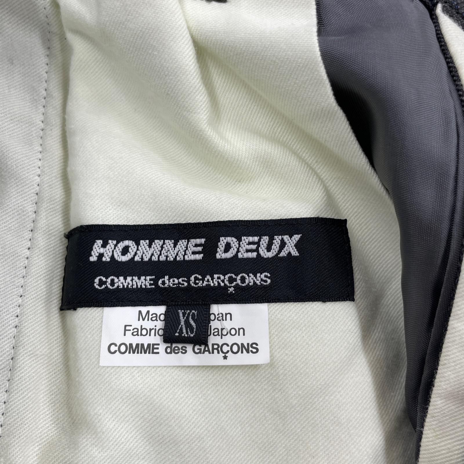 パンツ COMME des GARCONS 25SS エステルヘリンボーン ストライプパンツ XS グレー ブラック