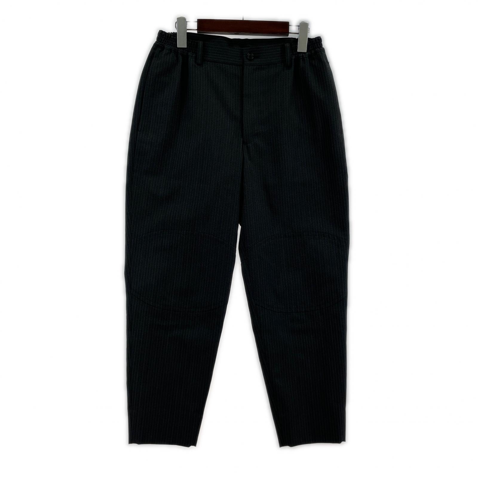 パンツ COMME des GARCONS 25SS エステルヘリンボーン ストライプパンツ XS グレー ブラック