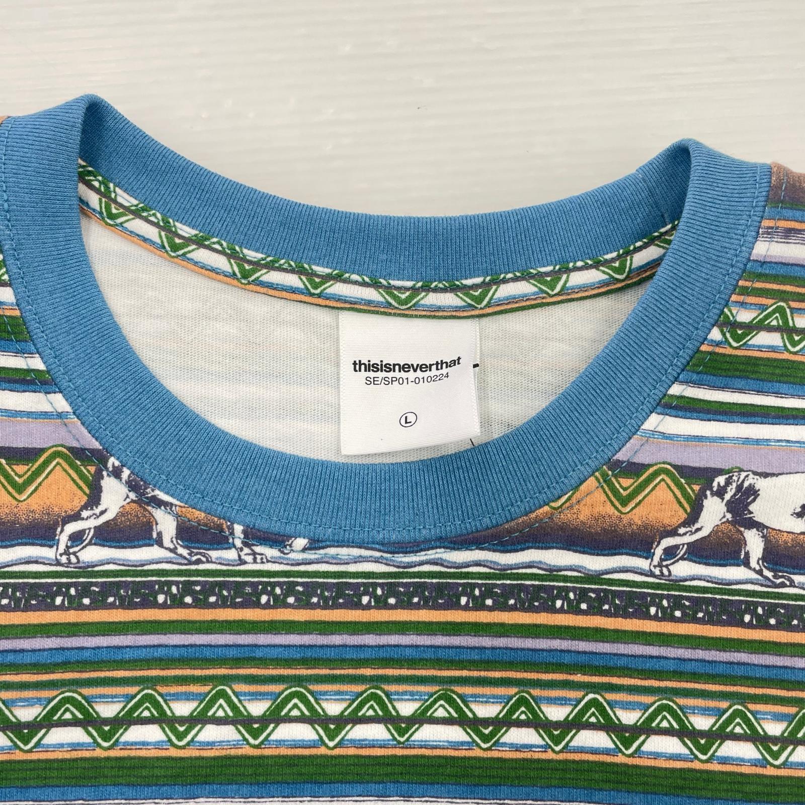 半袖Tシャツ Printed LION Stripe Tee/Blue(L) L マルチカラー