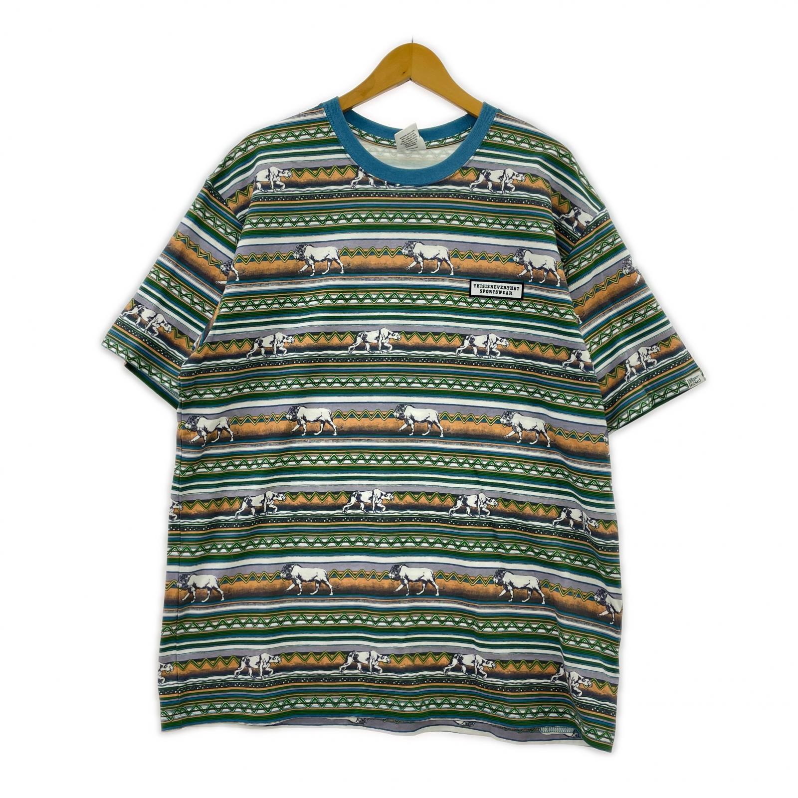半袖Tシャツ Printed LION Stripe Tee/Blue(L) L マルチカラー