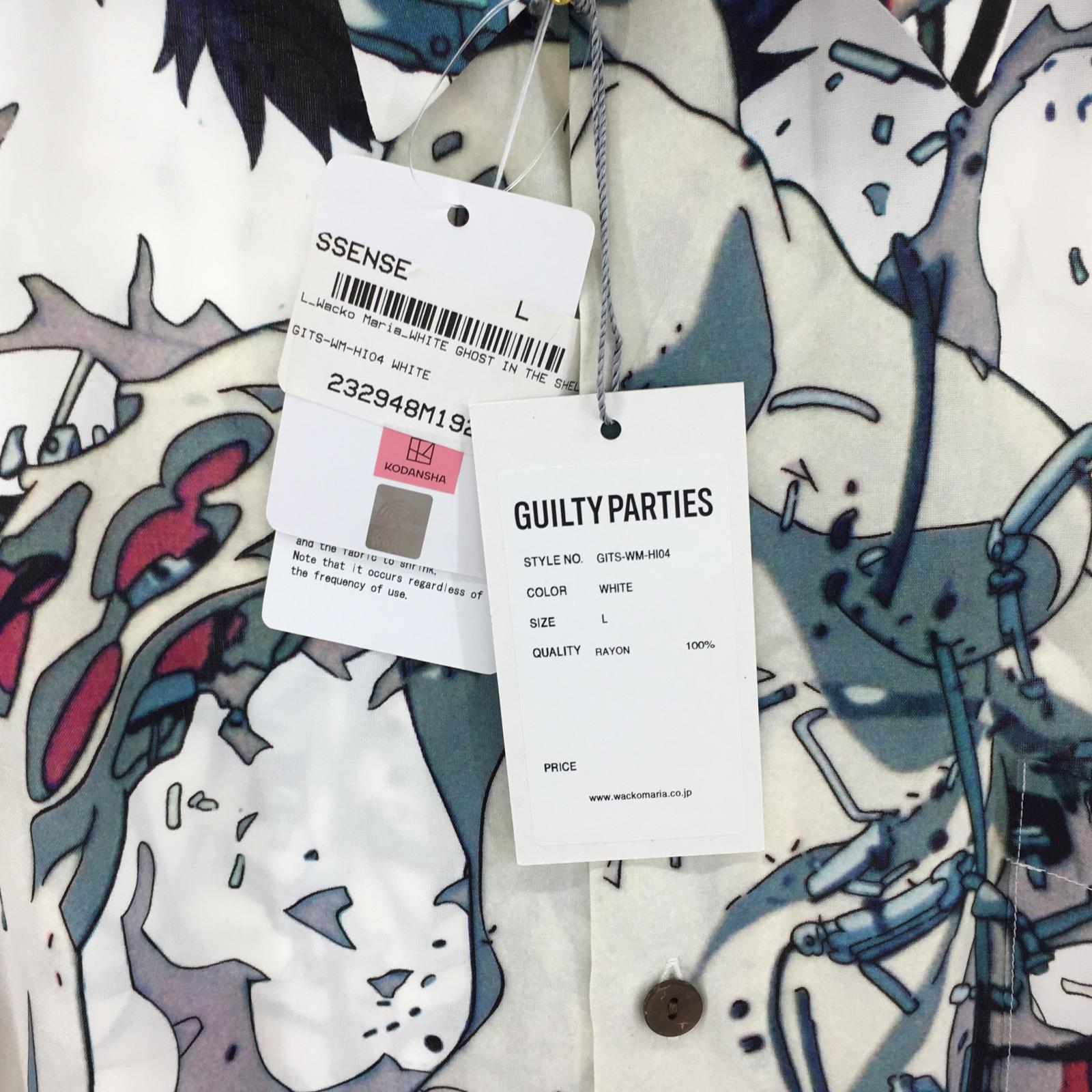 半袖シャツ ×GHOST IN THE SHELL HAWAIIAN SHIRT 白 L L ホワイト