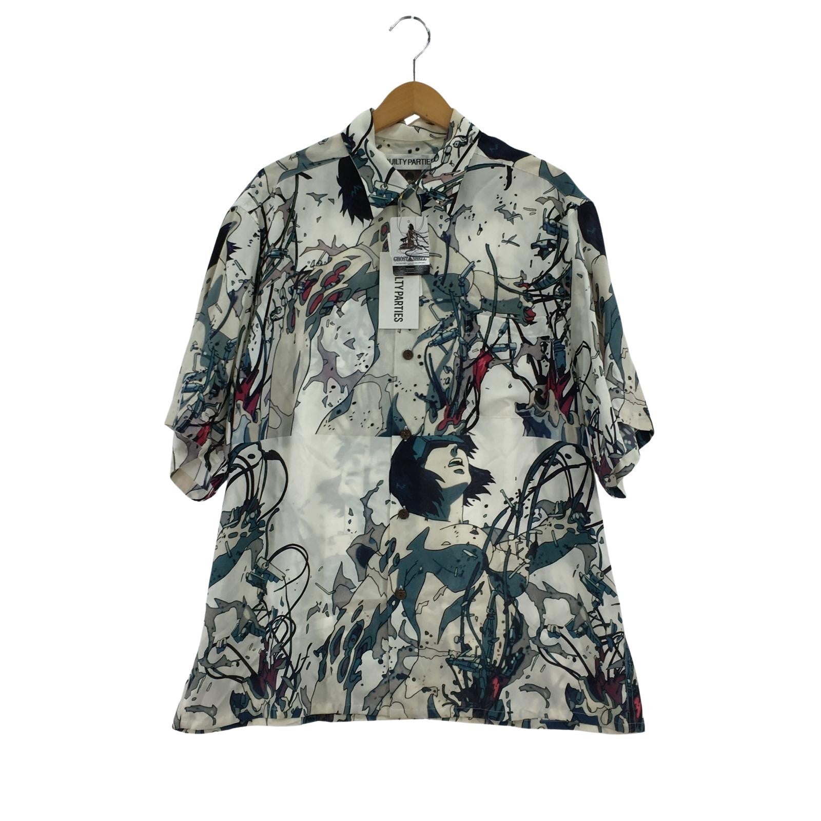 半袖シャツ ×GHOST IN THE SHELL HAWAIIAN SHIRT 白 L L ホワイト
