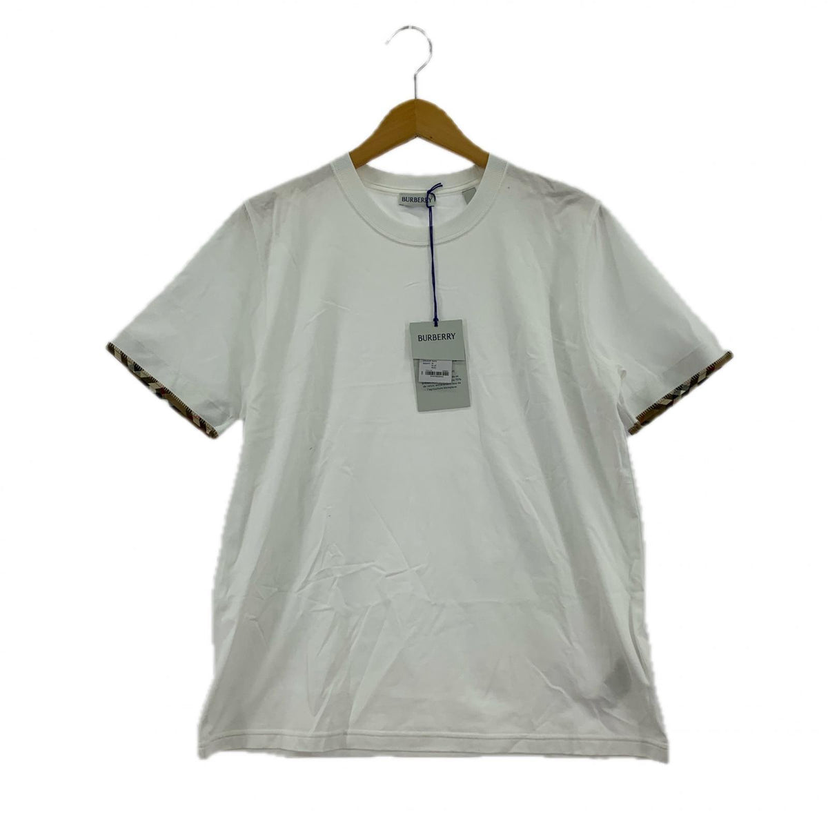 半袖Tシャツ 袖ノバチェックTee M ホワイト