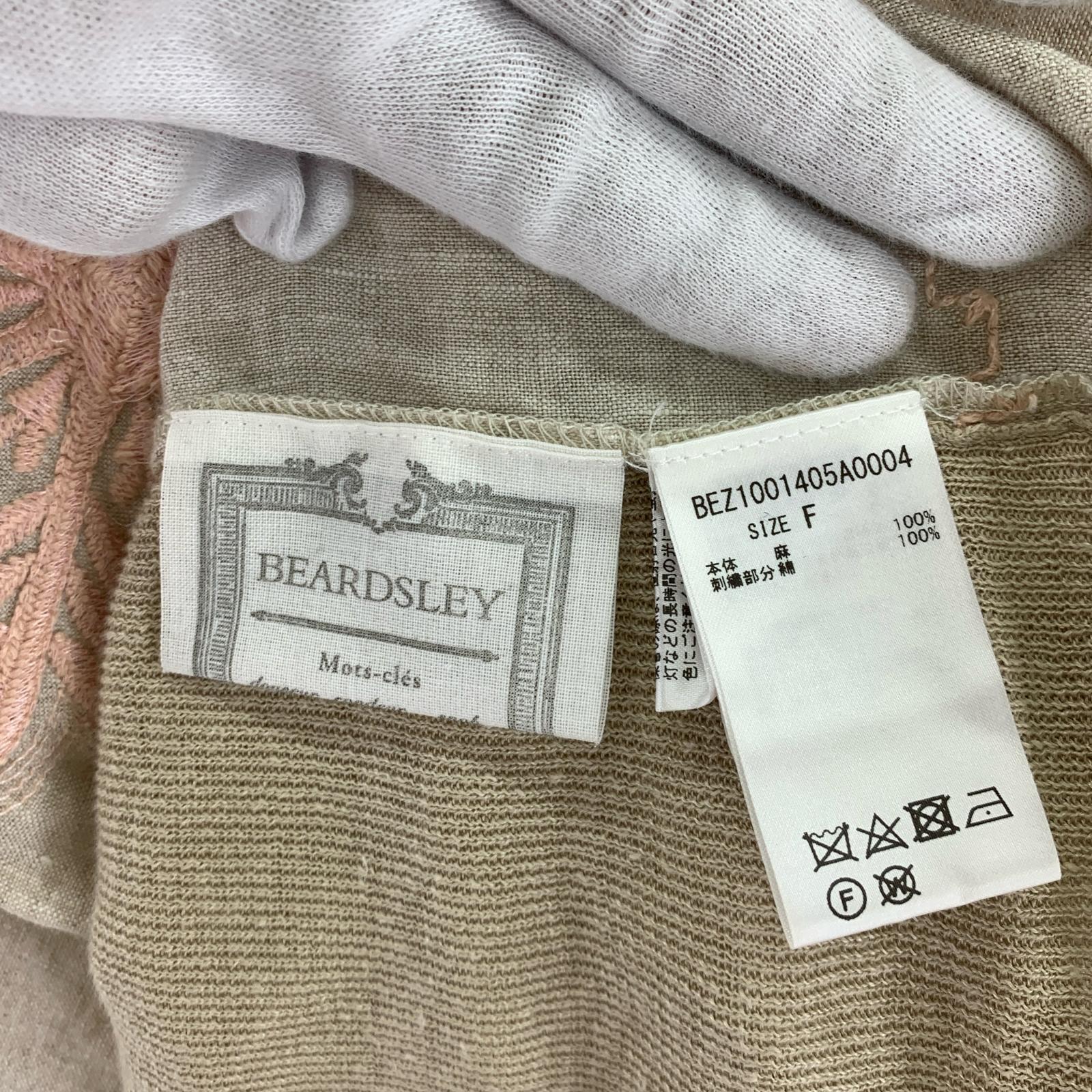 長袖Tシャツ BEARDSLEY/刺繍/ニット/リネン/ベージュ フリー ベージュ