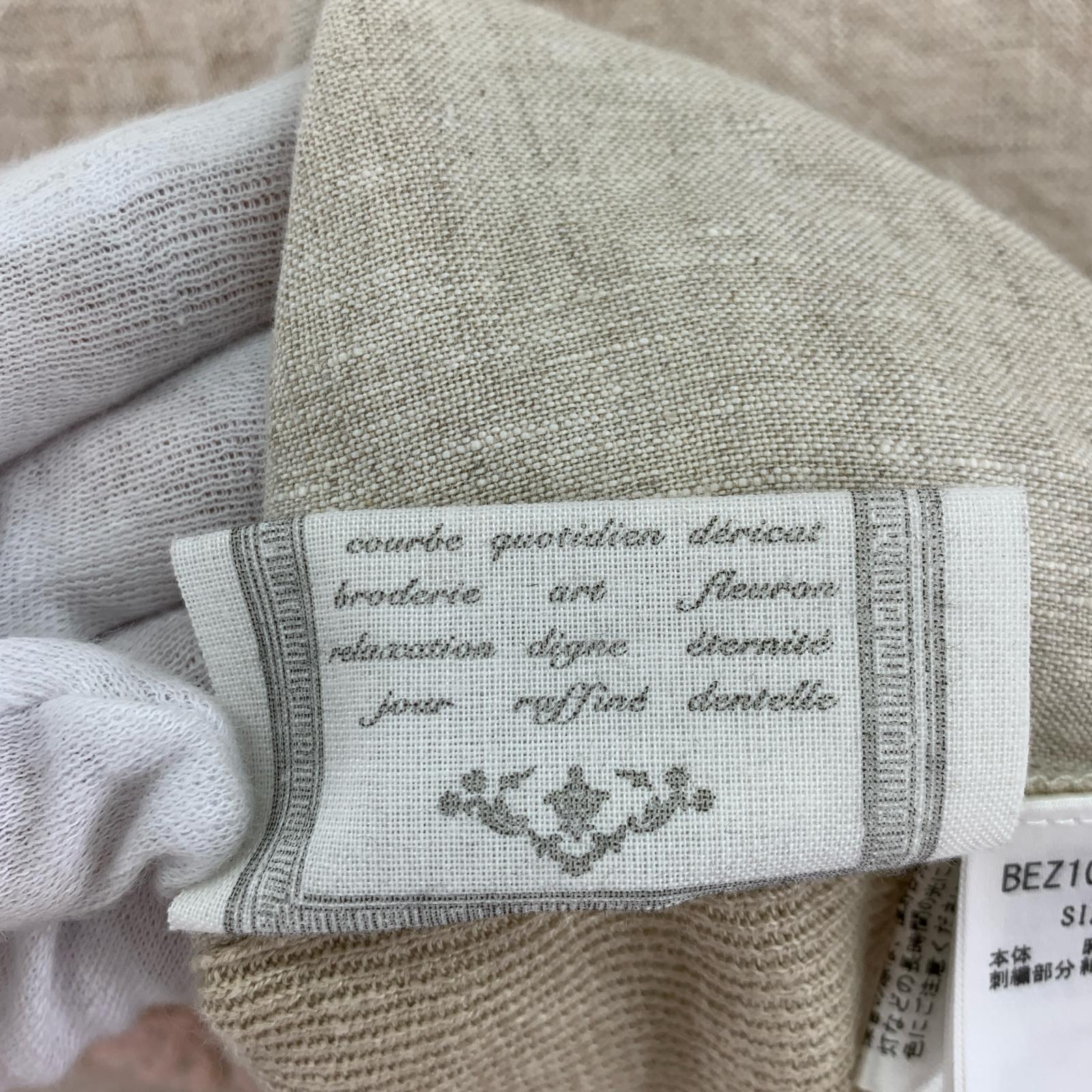 長袖Tシャツ BEARDSLEY/刺繍/ニット/リネン/ベージュ フリー ベージュ
