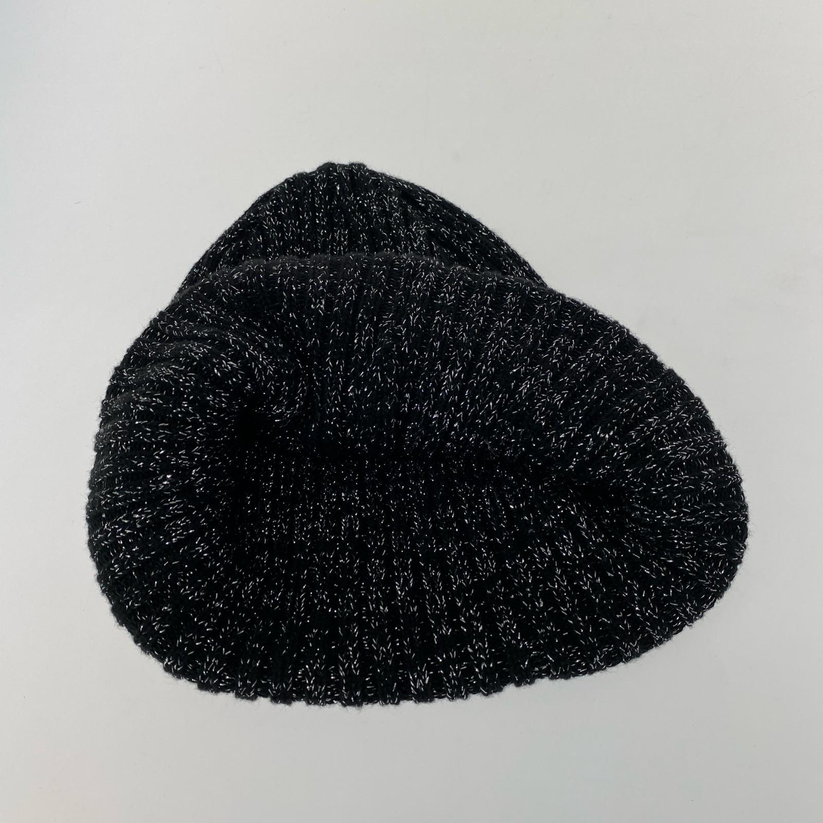 ニットキャップ Metallic 黒 ブラック
