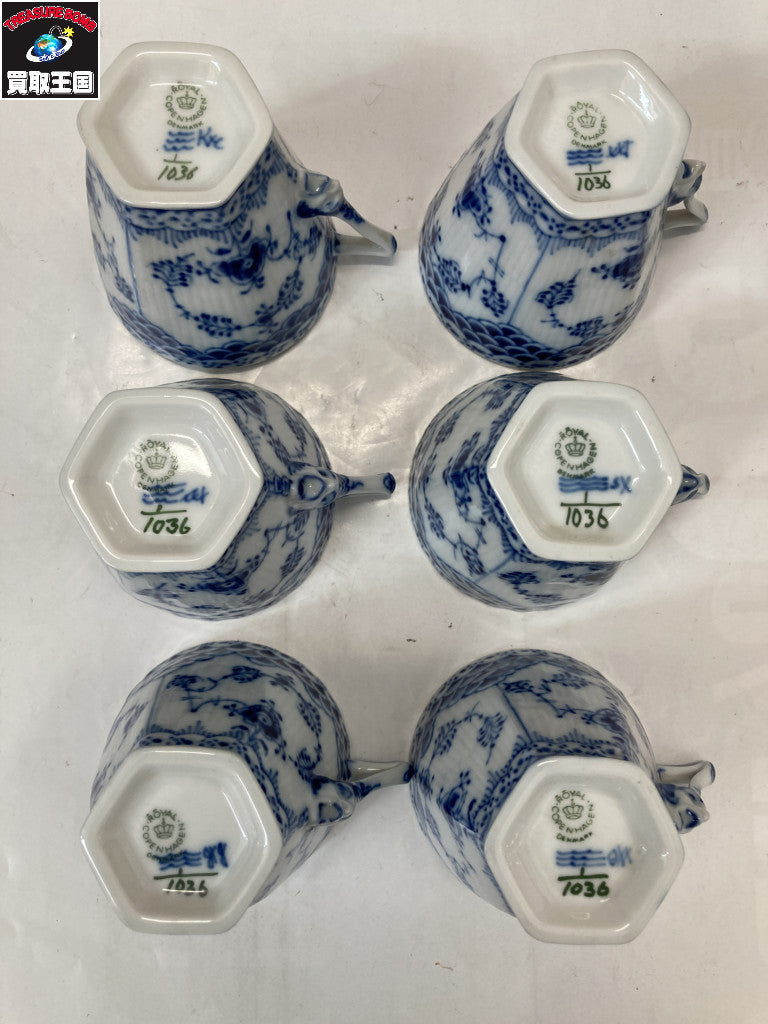 ROYAL COPENHAGEN ブルーフルーテッドコーヒーカップソーサー