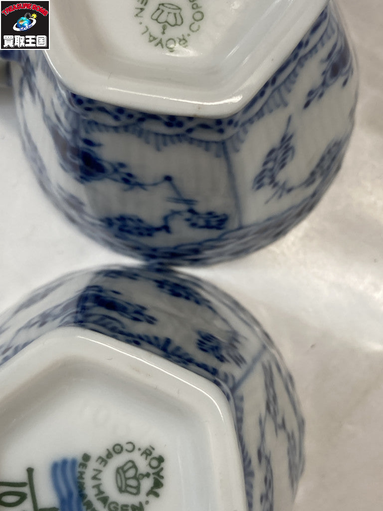 ROYAL COPENHAGEN ブルーフルーテッドコーヒーカップソーサー