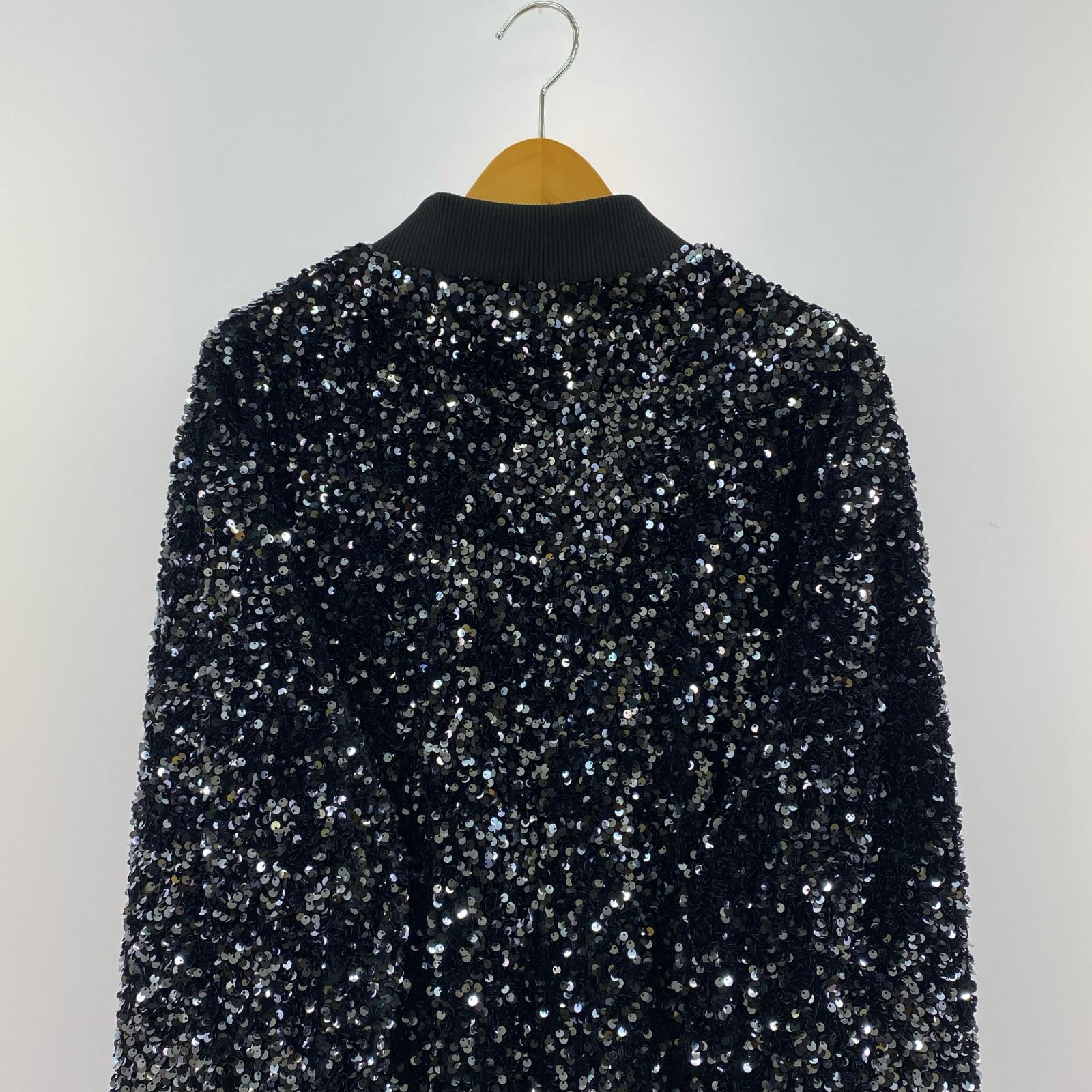 ブルゾン スパンコール ブルゾン 黒 (XL) ブラック