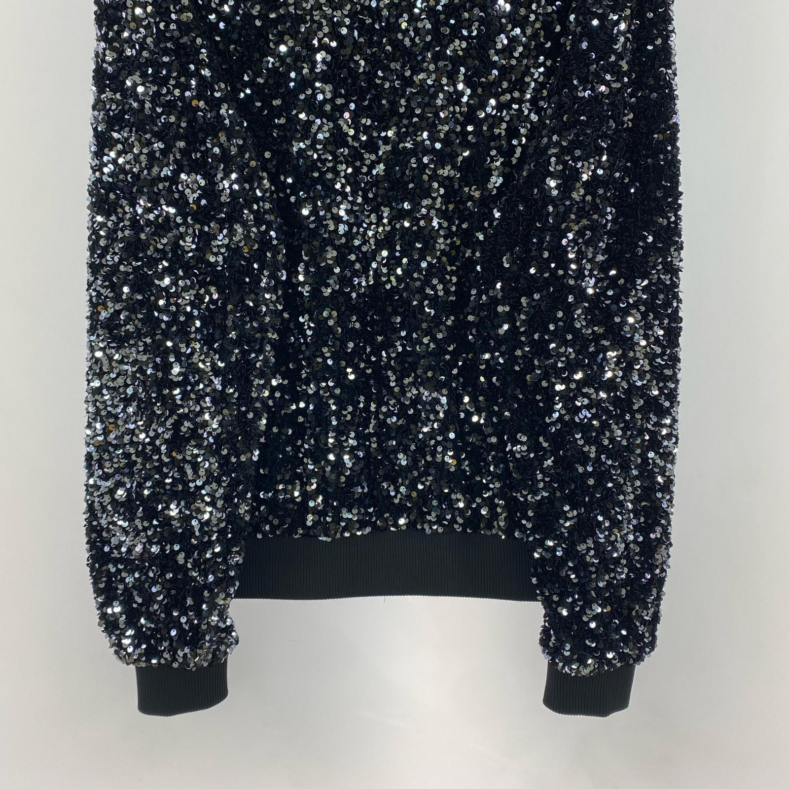 ブルゾン スパンコール ブルゾン 黒 (XL) ブラック
