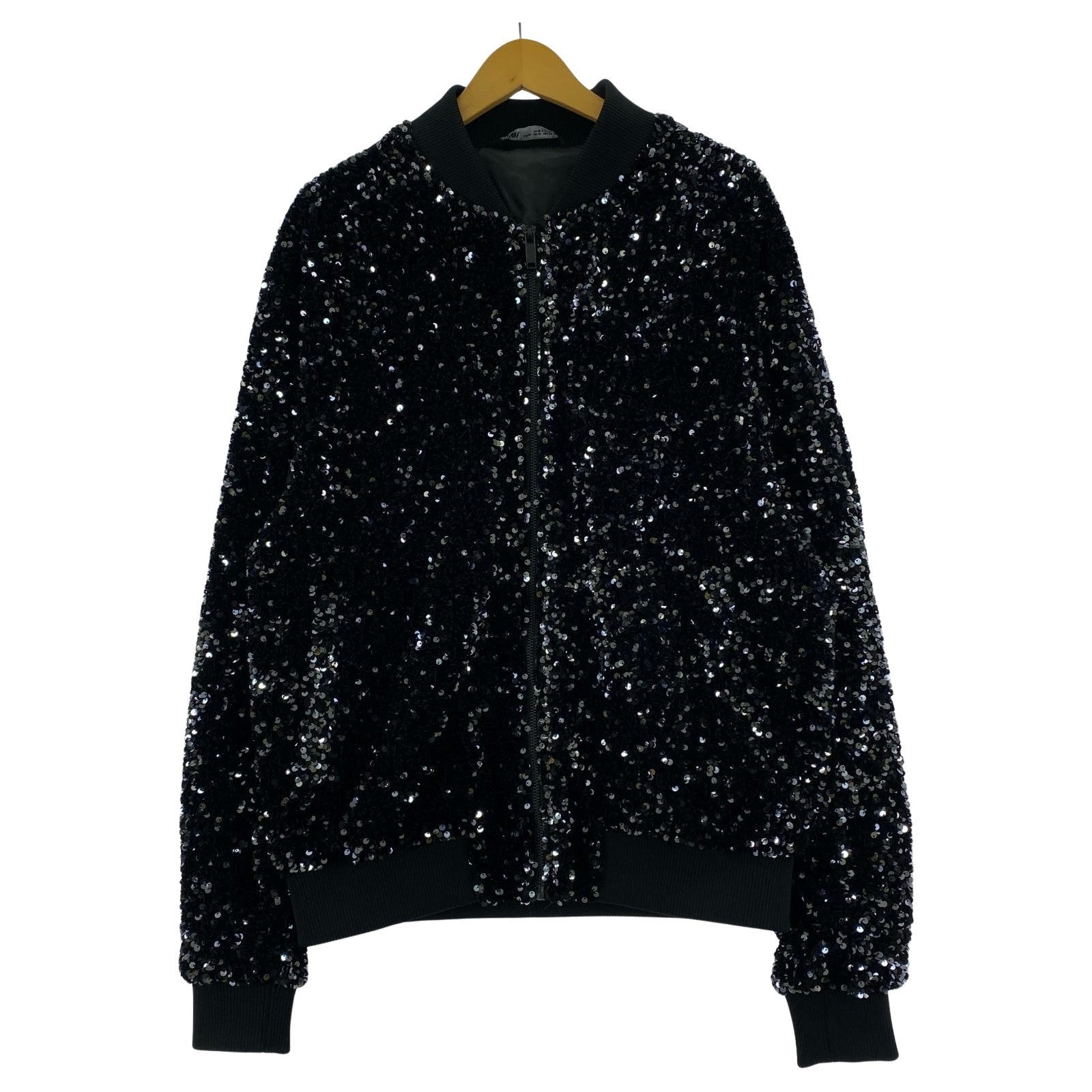 ブルゾン スパンコール ブルゾン 黒 (XL) ブラック