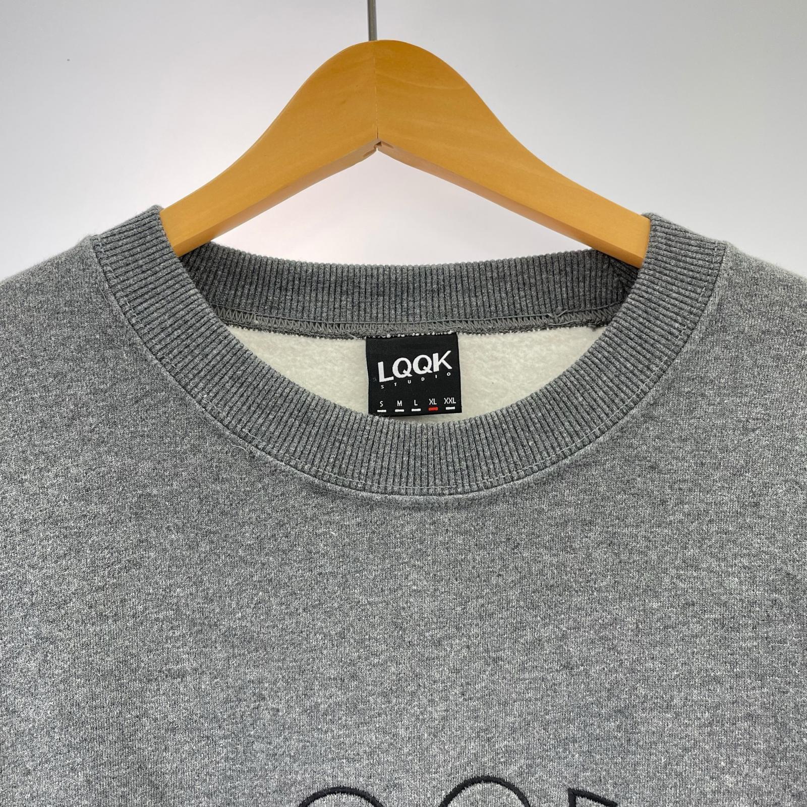 スウェット LQQK STUDIO PINTUCK CREWNECK XL グレー