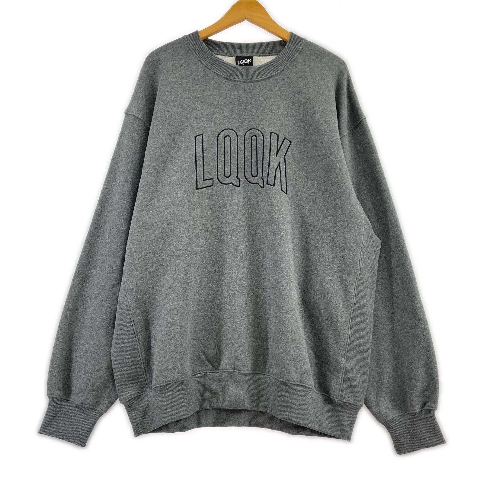 スウェット LQQK STUDIO PINTUCK CREWNECK XL グレー