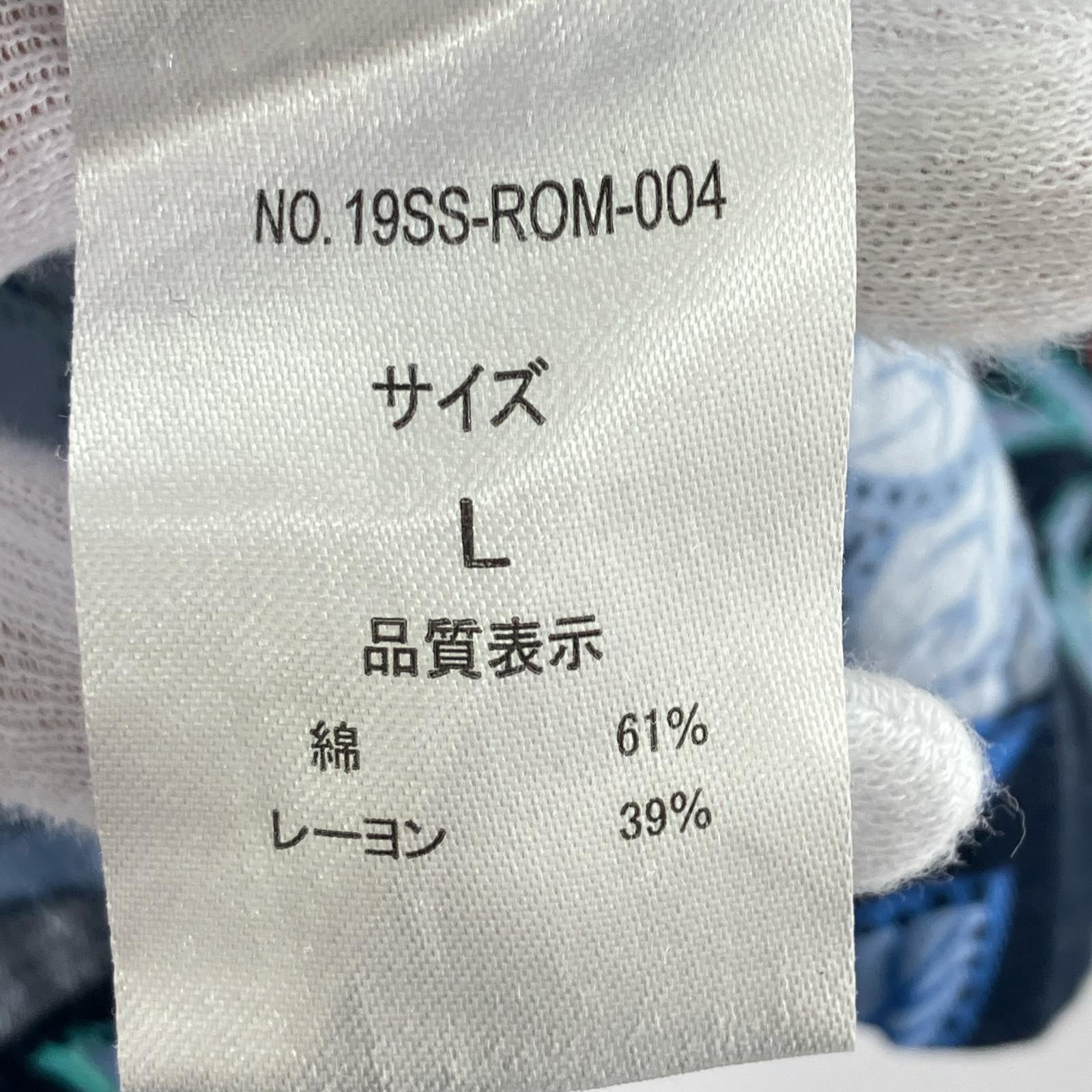 半袖シャツ 花柄シャツ ネイビー (L) L ネイビー