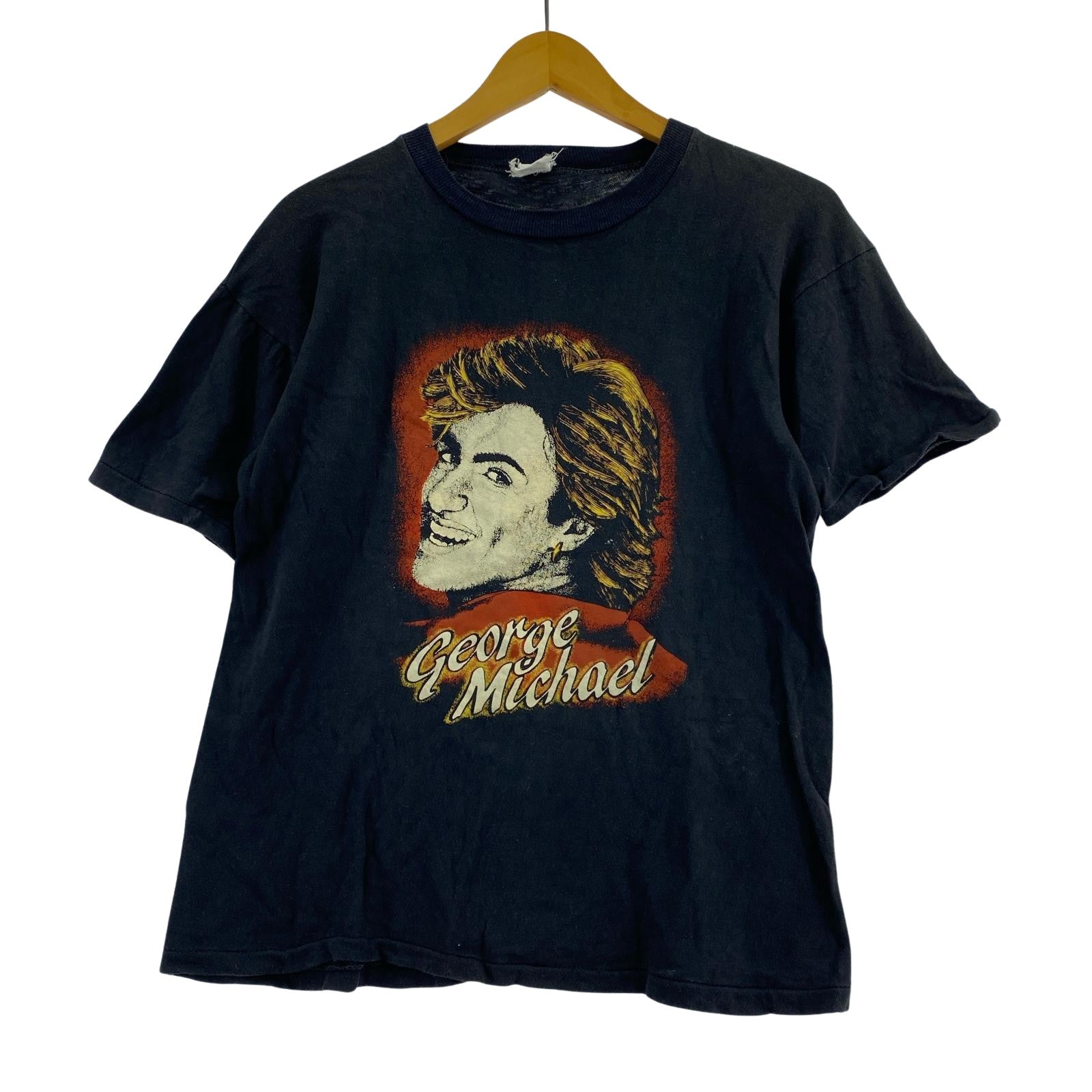 半袖Tシャツ 80s George Michel パキ綿 Tシャツ (L) ブラック L ブラック