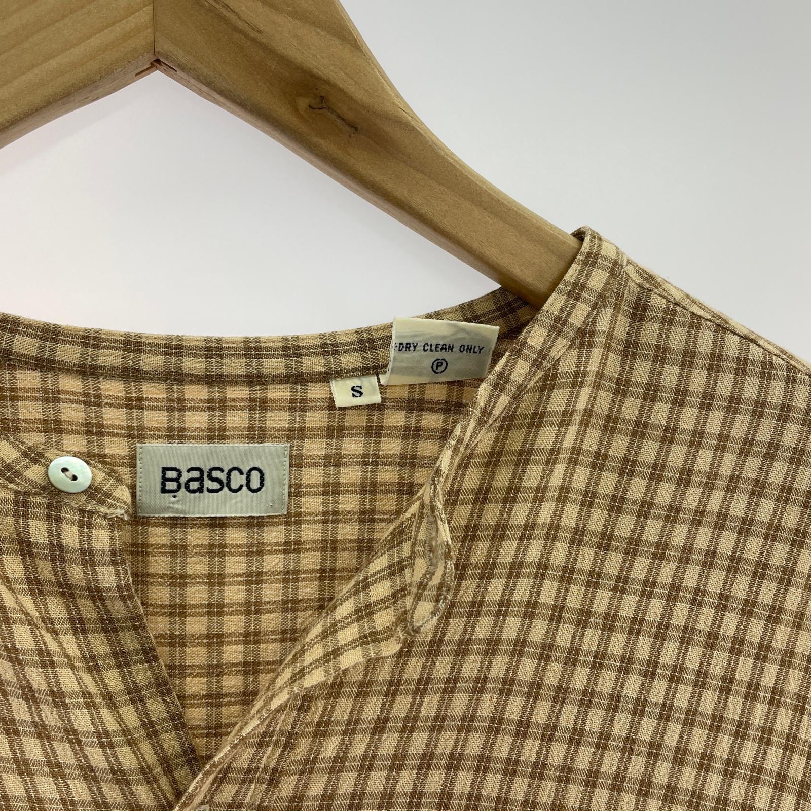 長袖シャツ BASCO レーヨン チェック L/Sシャツ ベージュ (S) S ベージュ