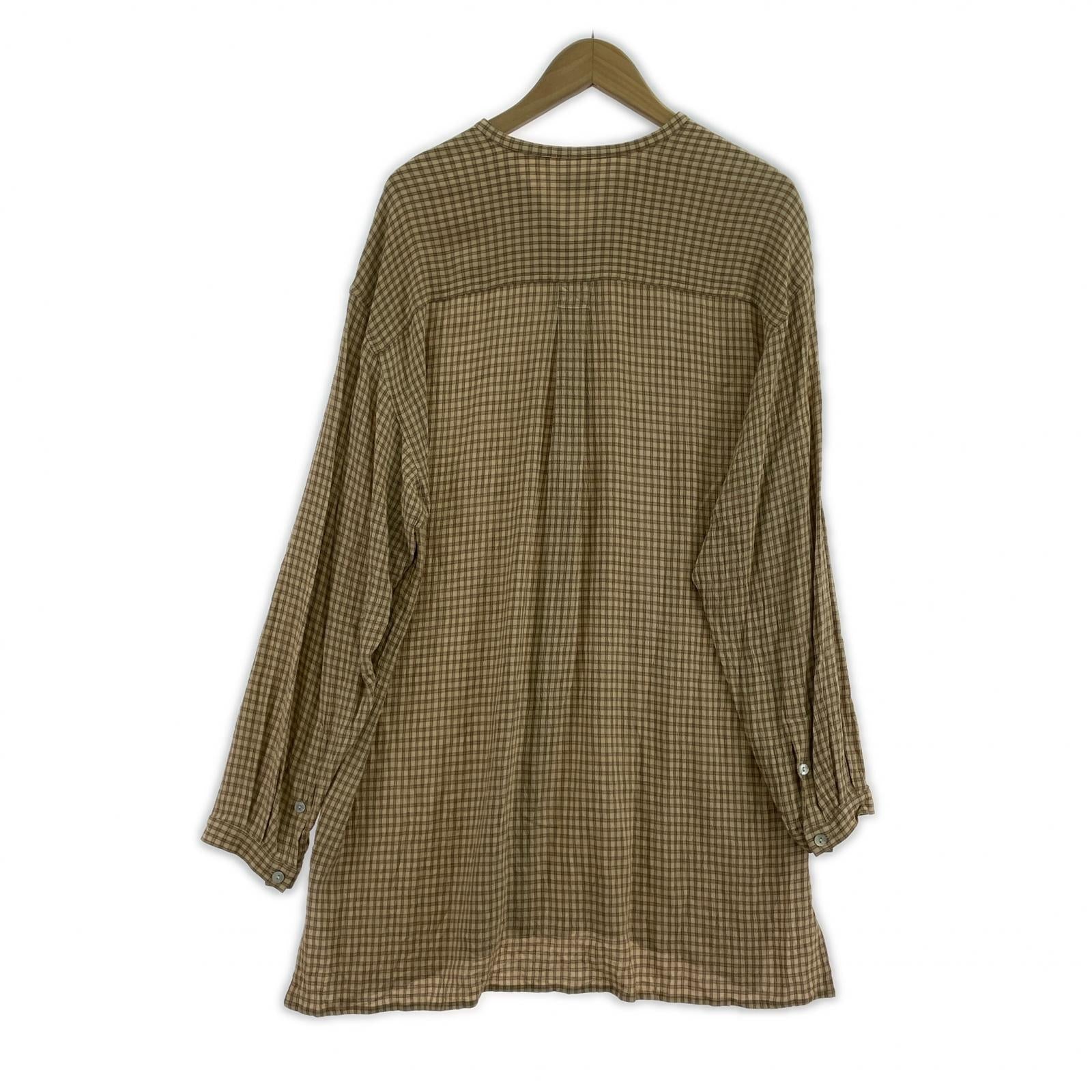 長袖シャツ BASCO レーヨン チェック L/Sシャツ ベージュ (S) S ベージュ