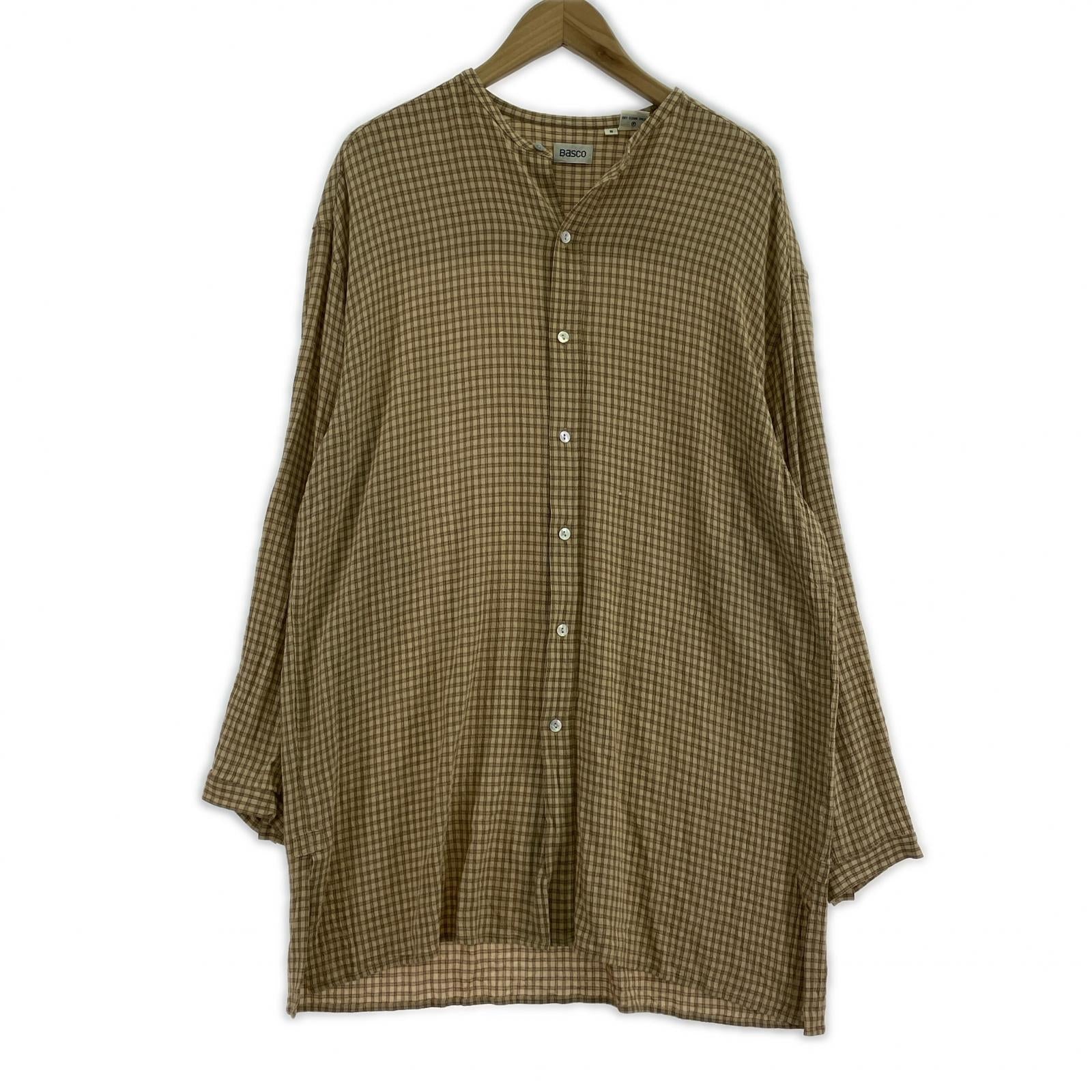 長袖シャツ BASCO レーヨン チェック L/Sシャツ ベージュ (S) S ベージュ