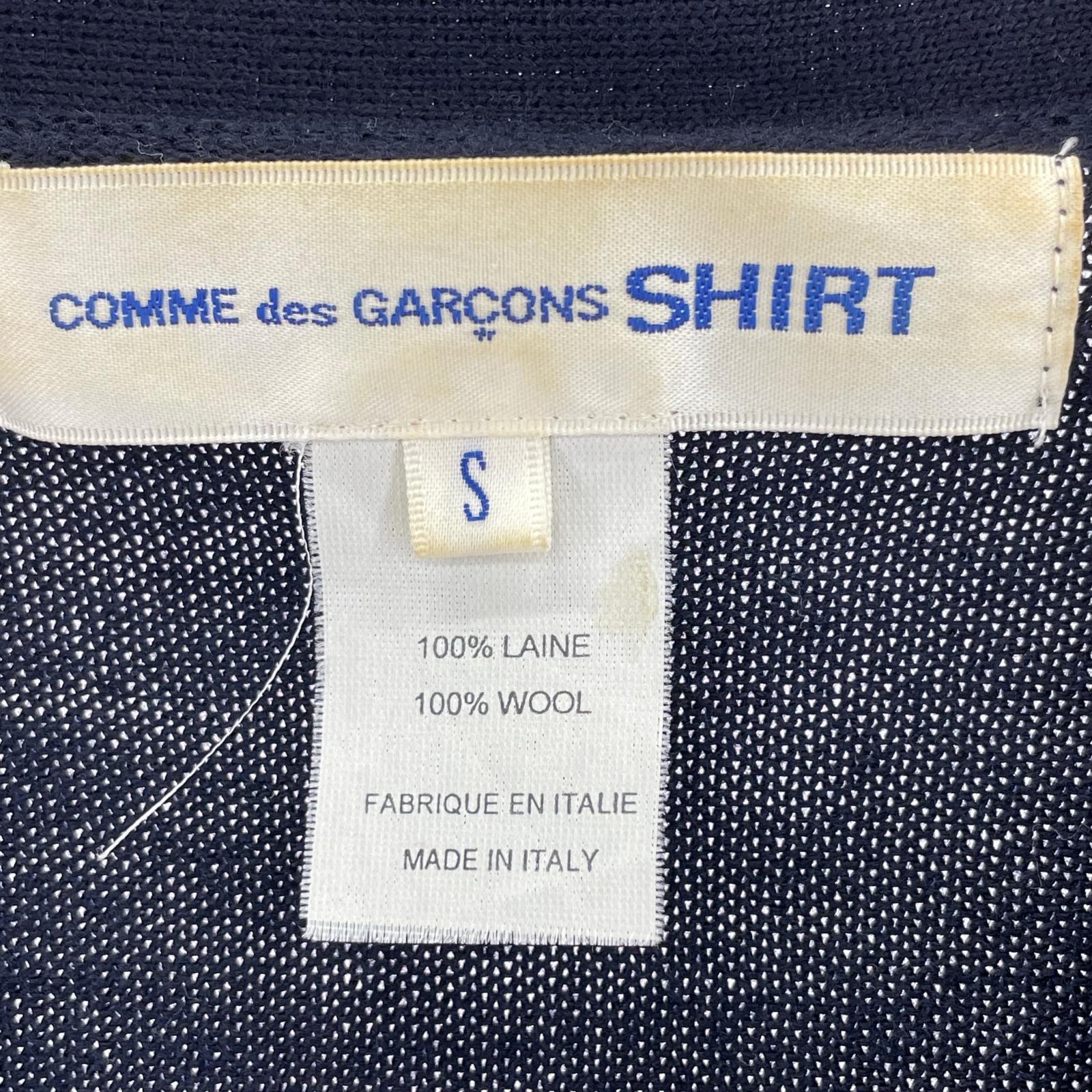 カーディガン SHIRT イタリア製 ウールカーディガン 紺 (S) S