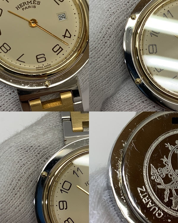 エルメス/クリッパー/SS×GP/仕上げ・電池交換 ボーイズQZ 腕時計