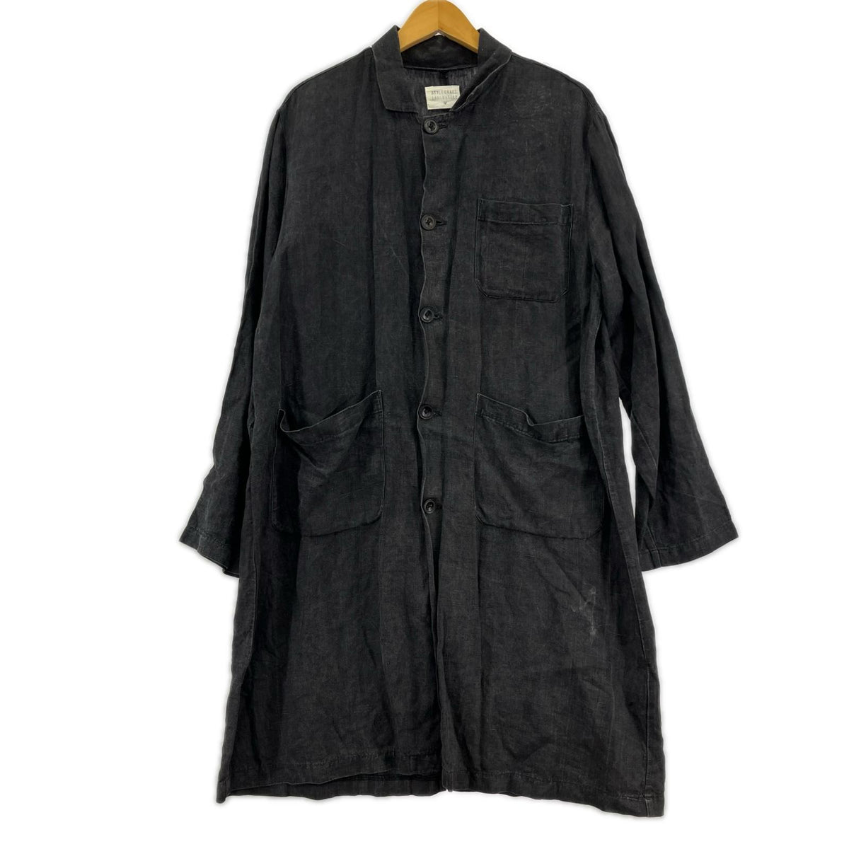 ジャケット STYLE CRAFT LABORATORY ブラックリネン アトリエコート M ブラック