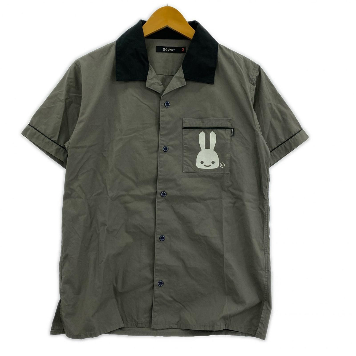 半袖シャツ 半袖 ボーリングシャツ グレー